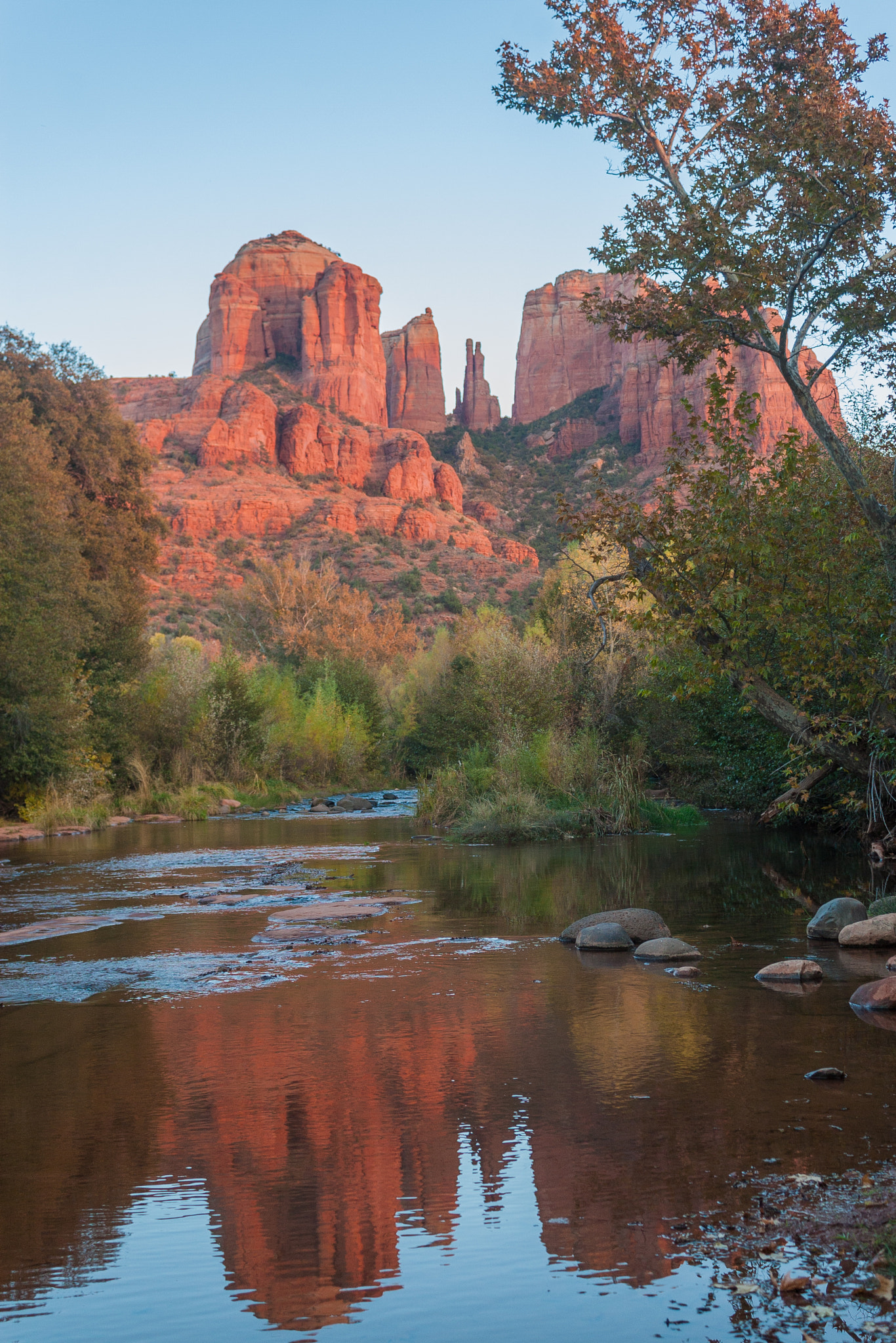 Canon EOS 30D sample photo. Cathedral rock fall reflection photography