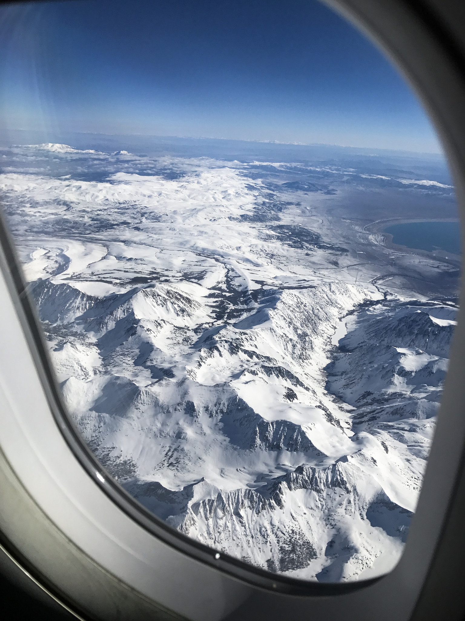 Apple iPhone 7 Plus sample photo. The sierra nevadas looking beautiful from 32k ft. photography