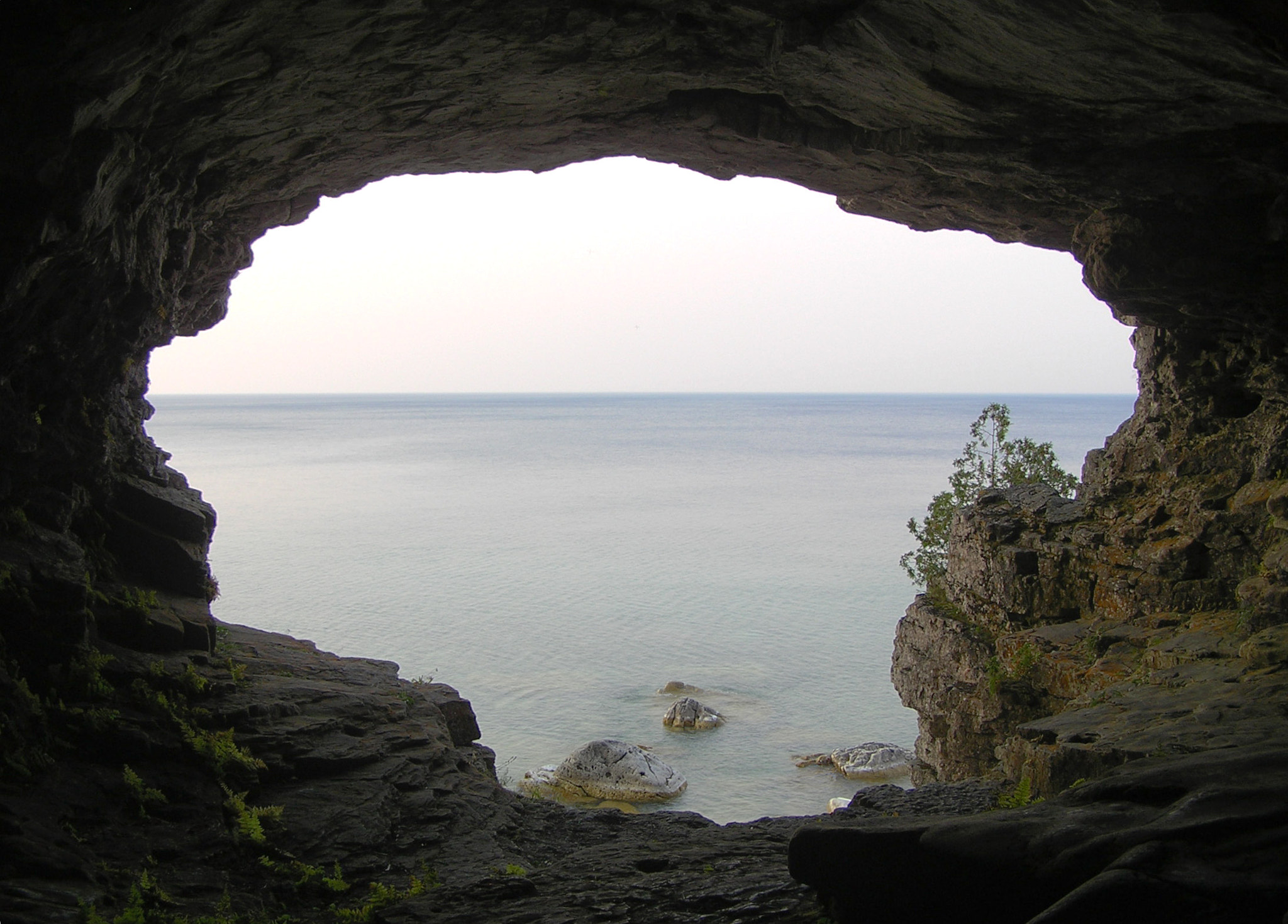 Olympus C770UZ sample photo. View from inside small cave photography