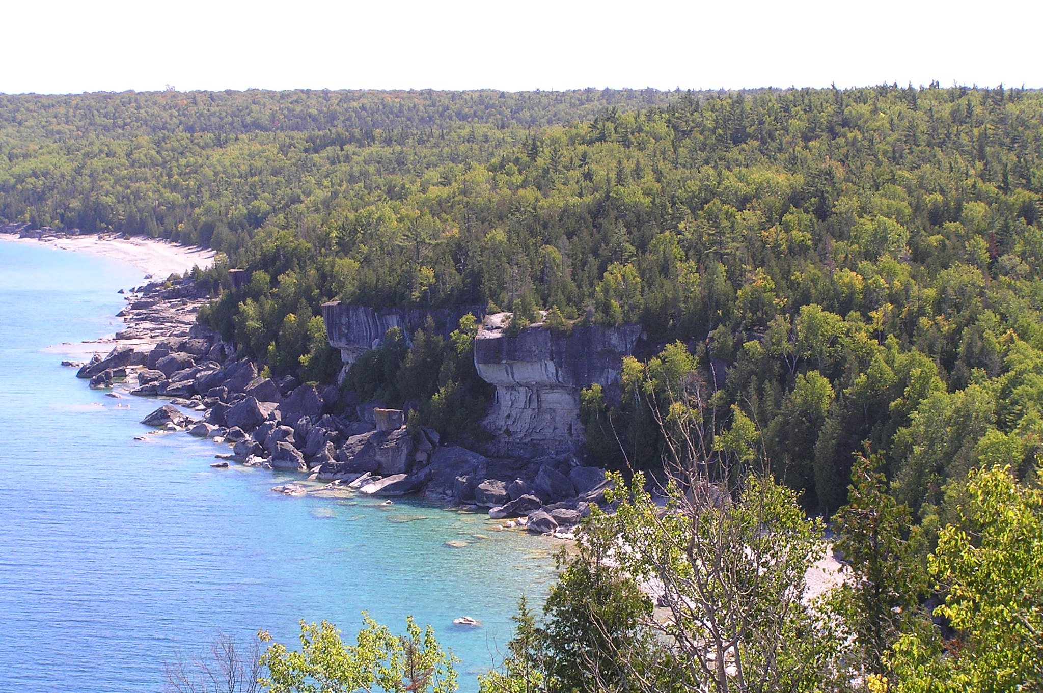 Olympus C770UZ sample photo. Halfway log dump area viewed from cave point photography