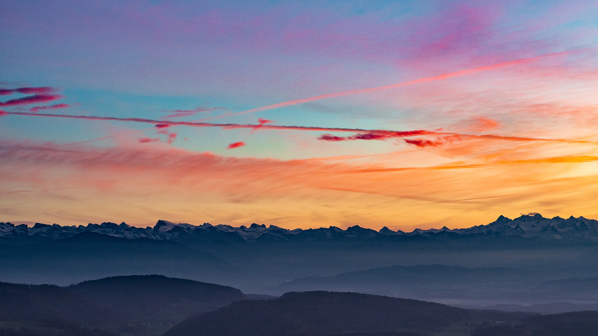 Olympus OM-D E-M10 sample photo. Bernese alps, view from Üetliberg photography