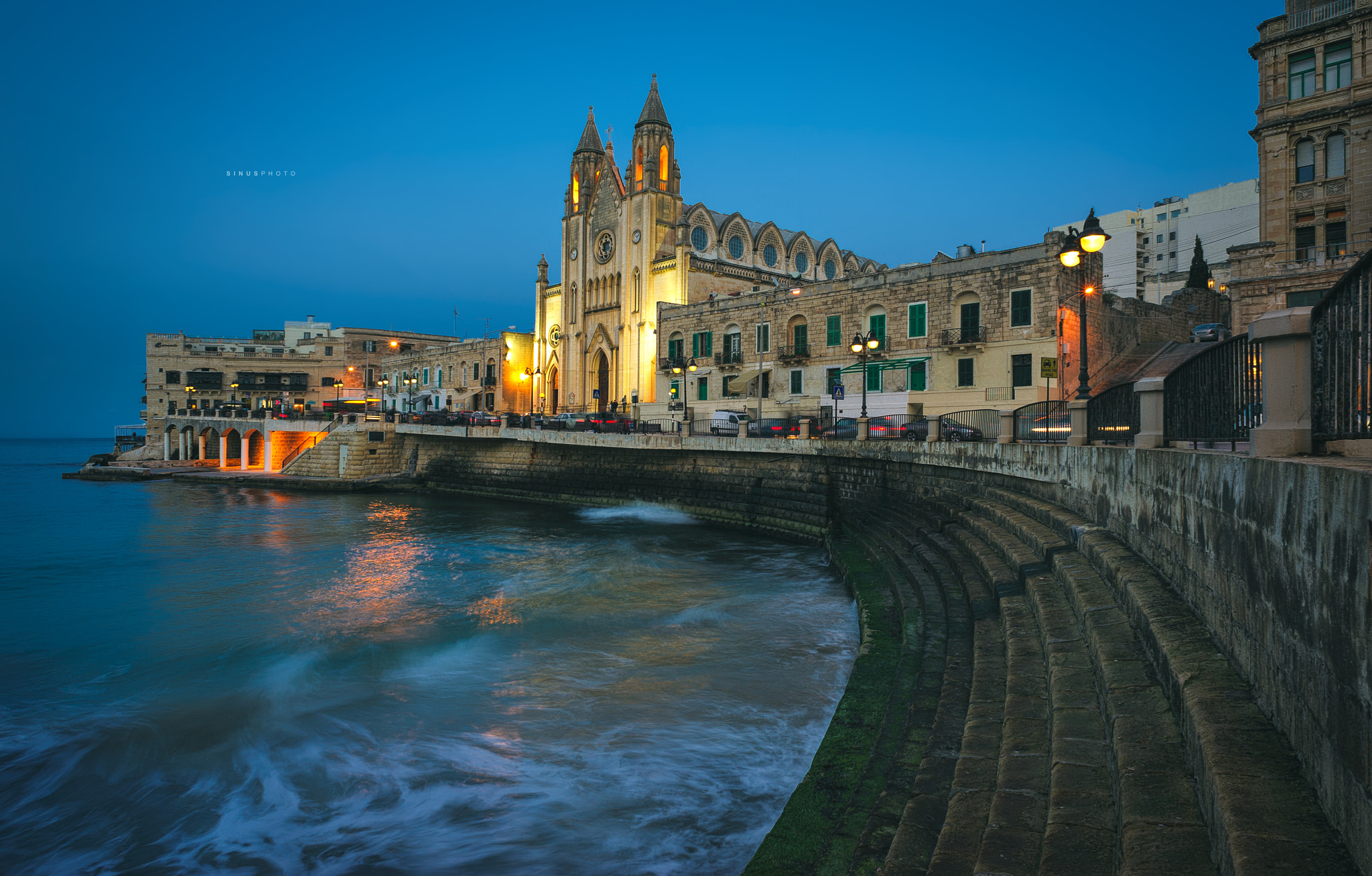 Nikon D700 + Nikon AF Nikkor 20mm F2.8D sample photo. Madonna tal-karmnu parish church, balluta bay, malta photography