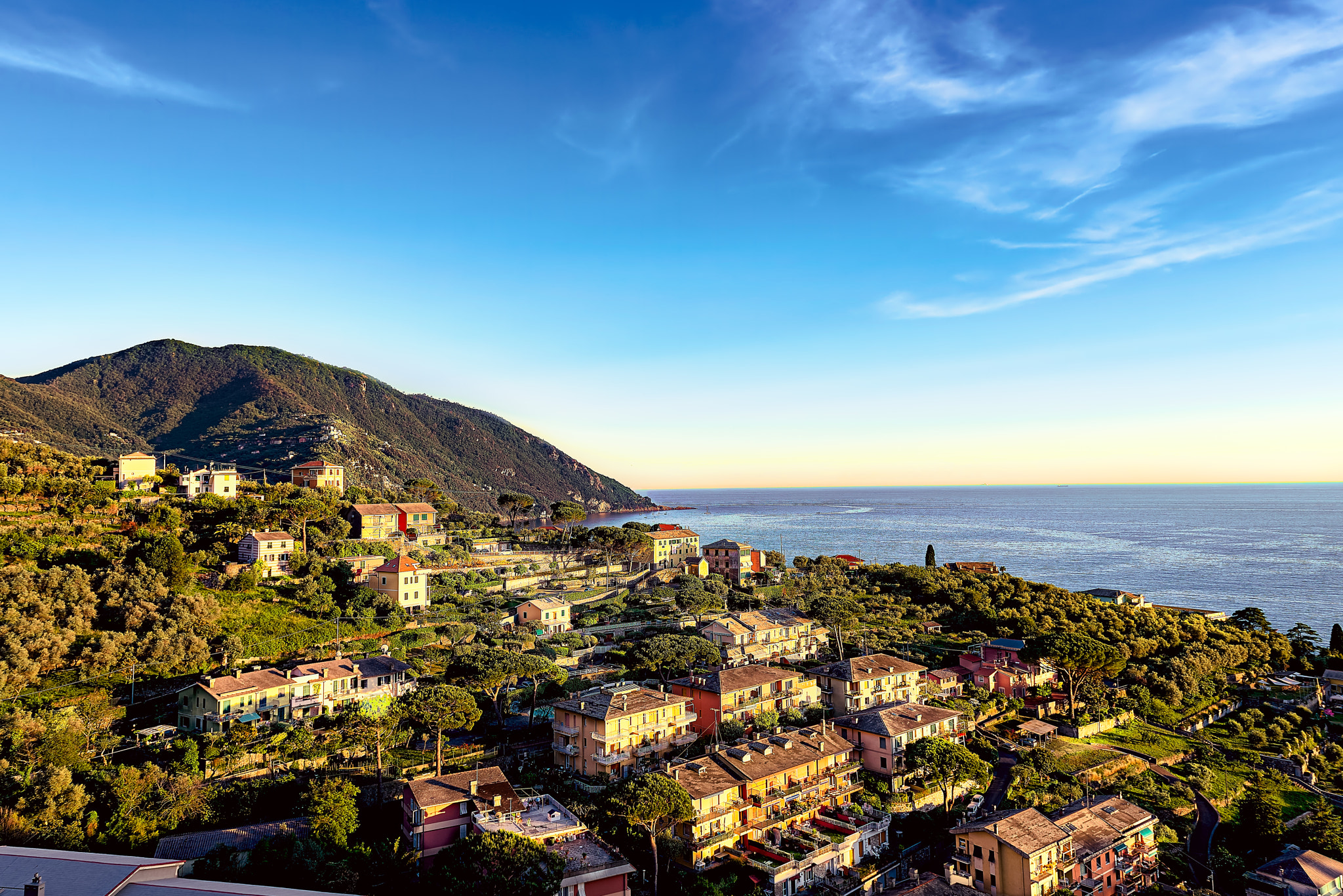 Nikon AF-S Nikkor 24-70mm F2.8G ED sample photo. Camogli and punta chiappa at sunset photography