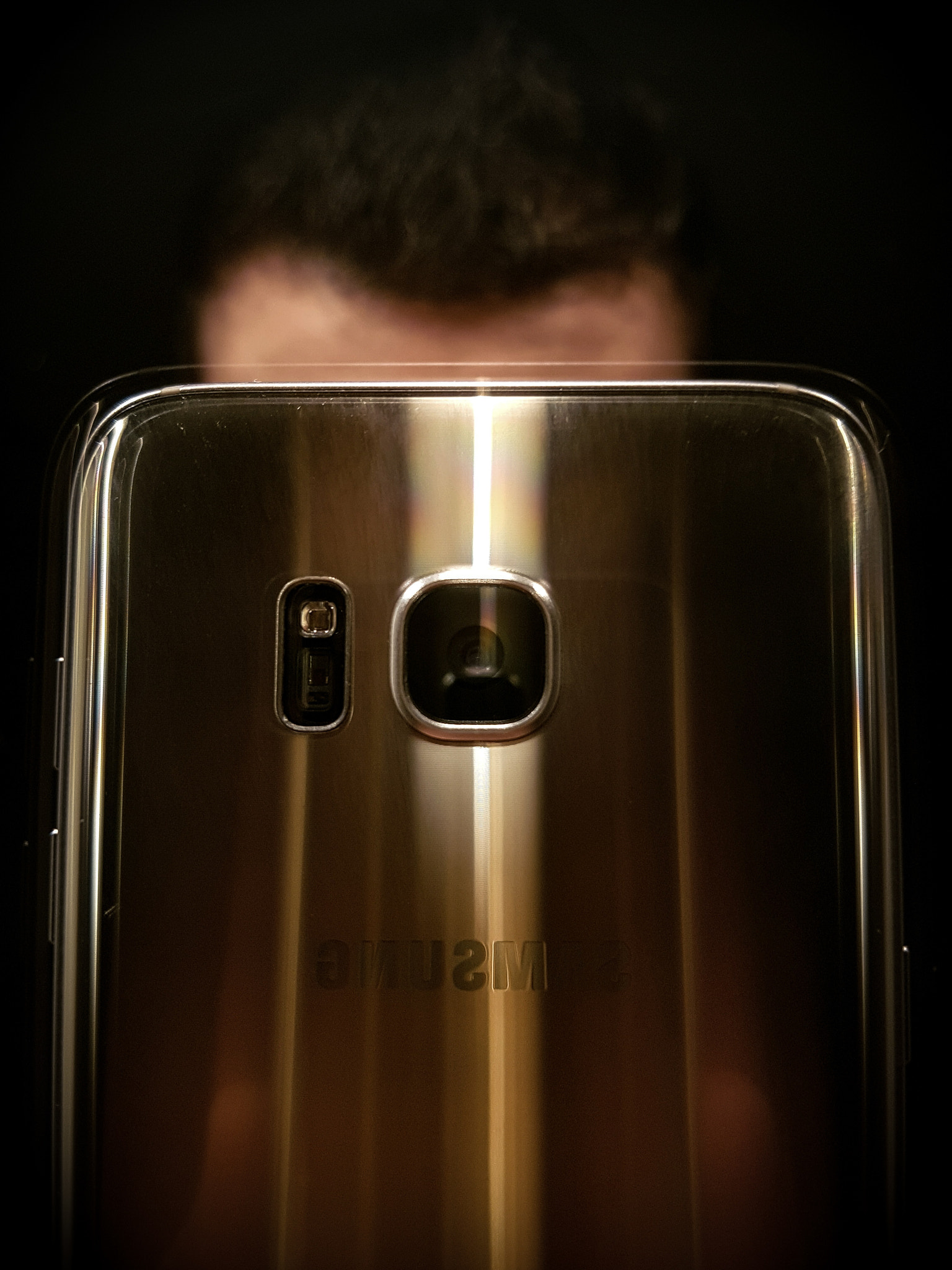 Samsung Galaxy S7 Edge + Samsung Galaxy S7 Edge Rear Camera sample photo. Mirror shot - samsung galaxy s7 edge gold photography