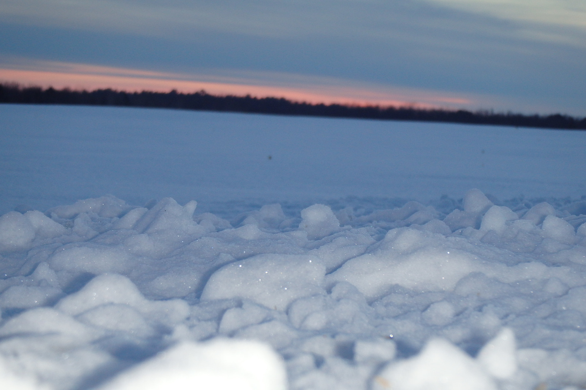 Olympus TG-830 sample photo. Glitter snow sunset photography