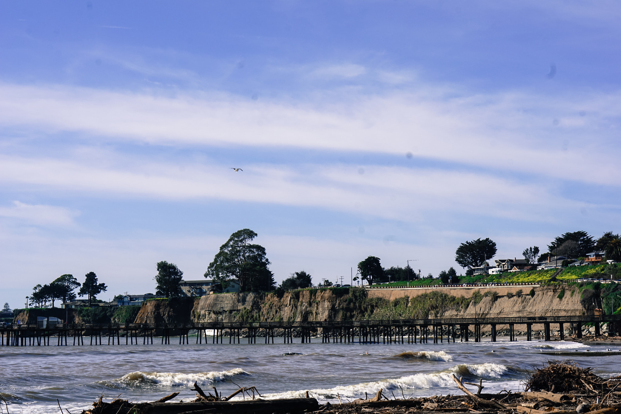 E 50mm F1.8 OSS sample photo. Capitola pier photography