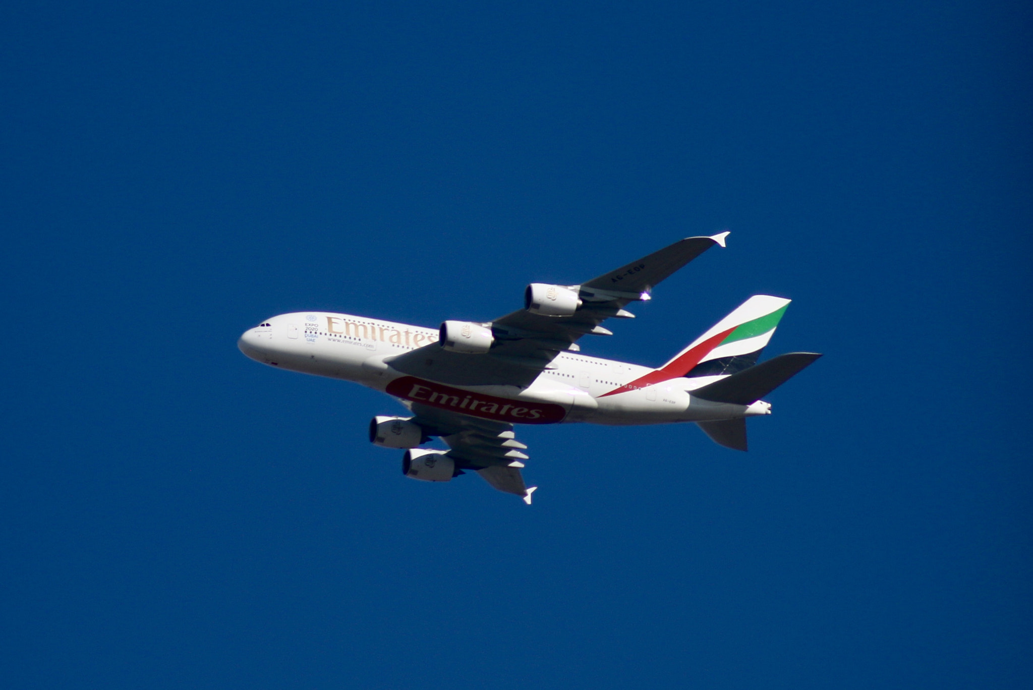 Canon EOS 70D + Tamron AF 70-300mm F4-5.6 Di LD Macro sample photo. A380 in the blue sky. photography