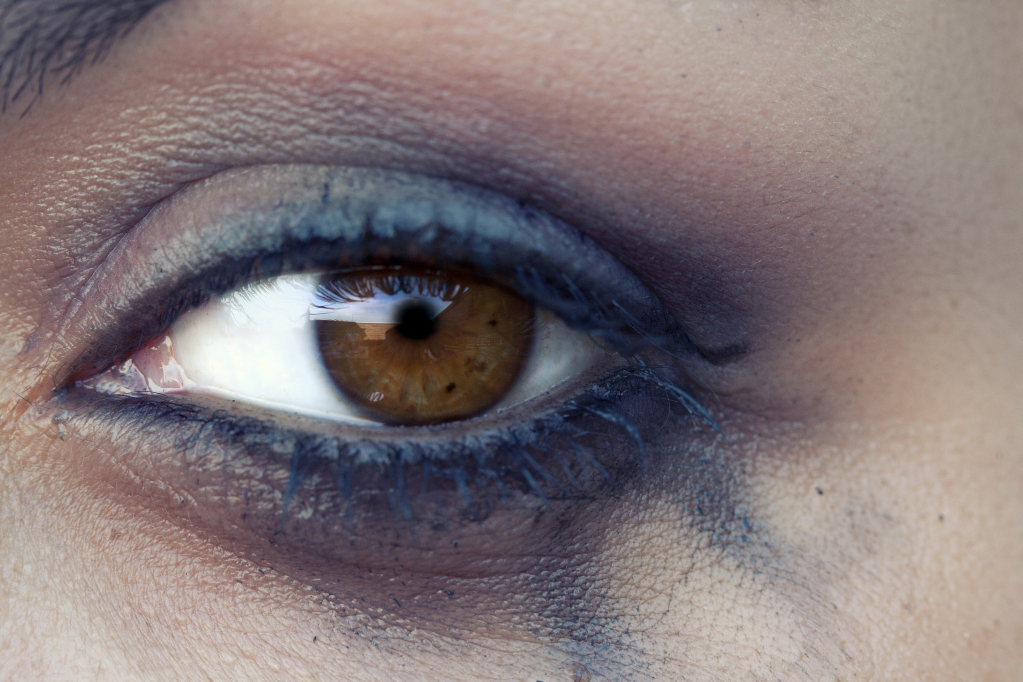 Canon EOS 400D (EOS Digital Rebel XTi / EOS Kiss Digital X) sample photo. The eye with bleeding mascara photography
