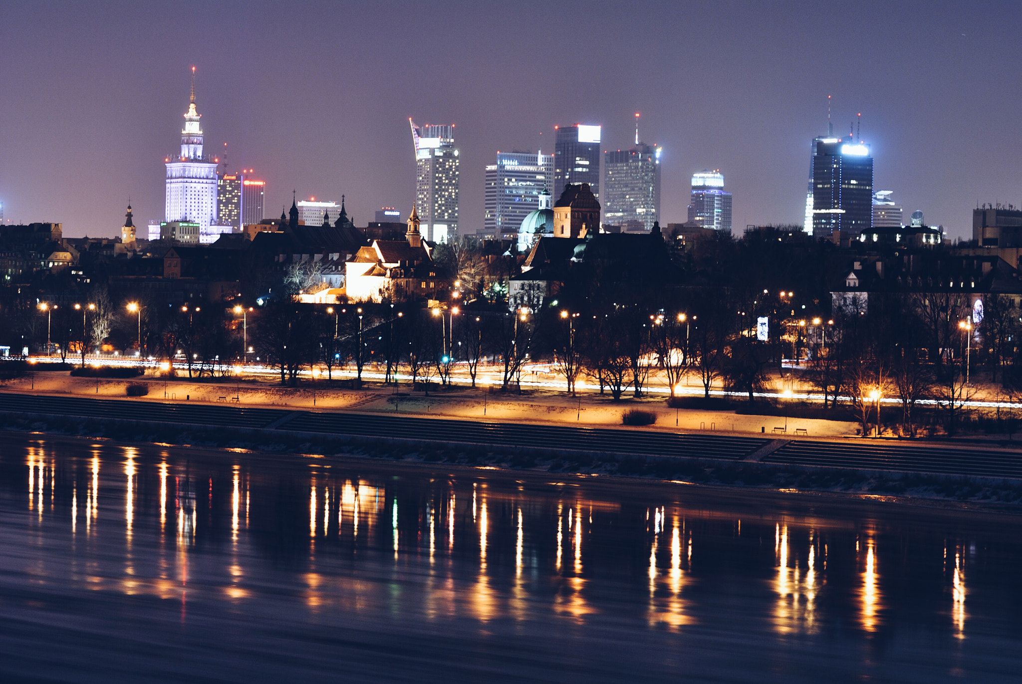 Nikon D3000 sample photo. Warsaw at night photography