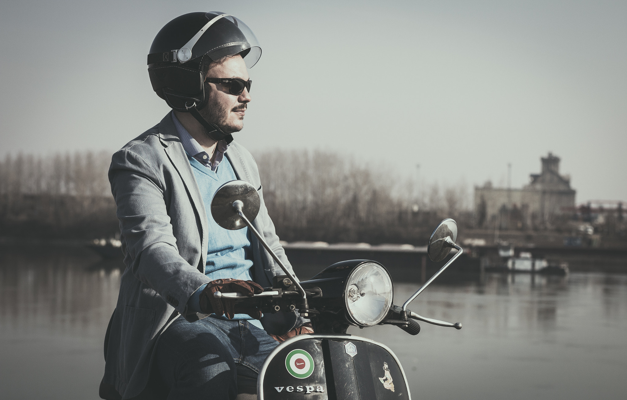 Sigma 50mm F1.4 EX DG HSM sample photo. Sunny winter day with my old vespa photography
