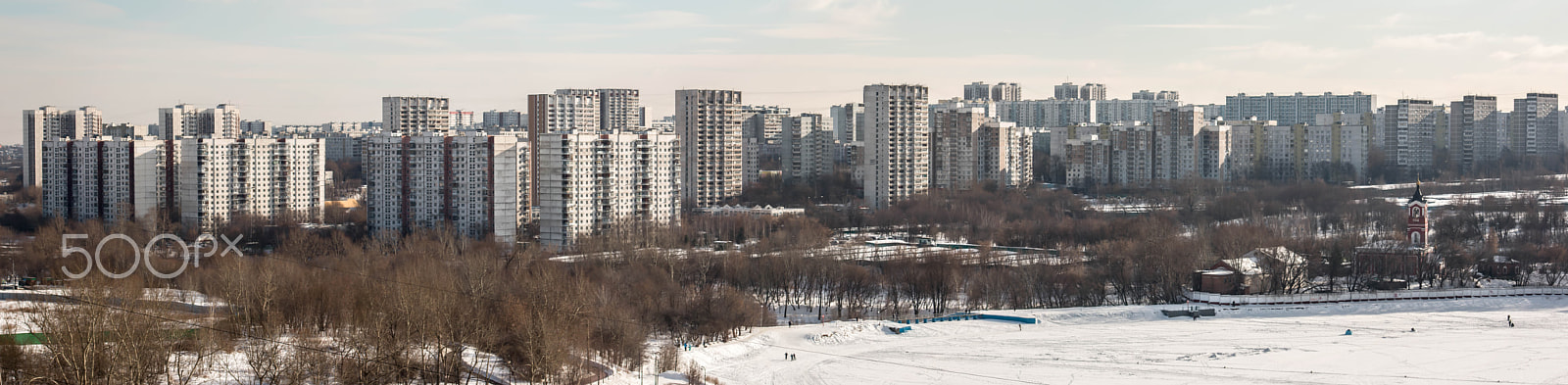 Canon EOS 70D + EF75-300mm f/4-5.6 sample photo. Moscow, russia - february 2017: borisovskie prudy - borisovskie ponds, borisovo district, trinity... photography
