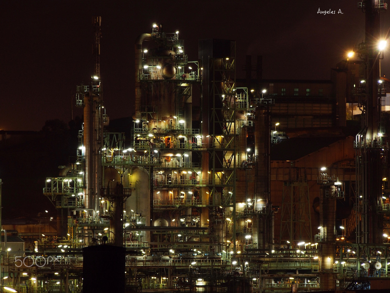 Olympus OM-D E-M5 sample photo. Night in the refinery photography