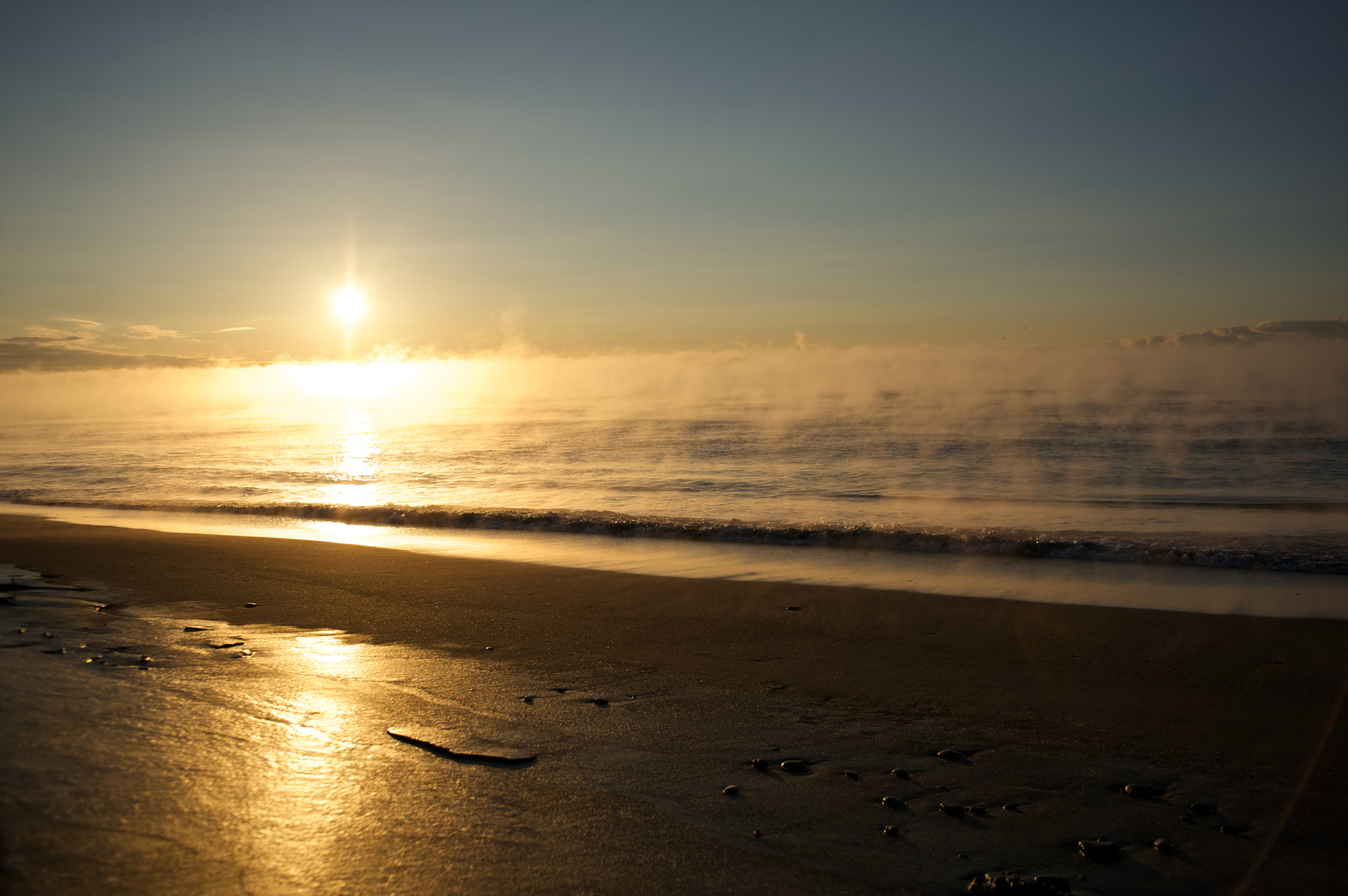 Nikon D700 sample photo. Sunrise in a bitter cold morning. photography