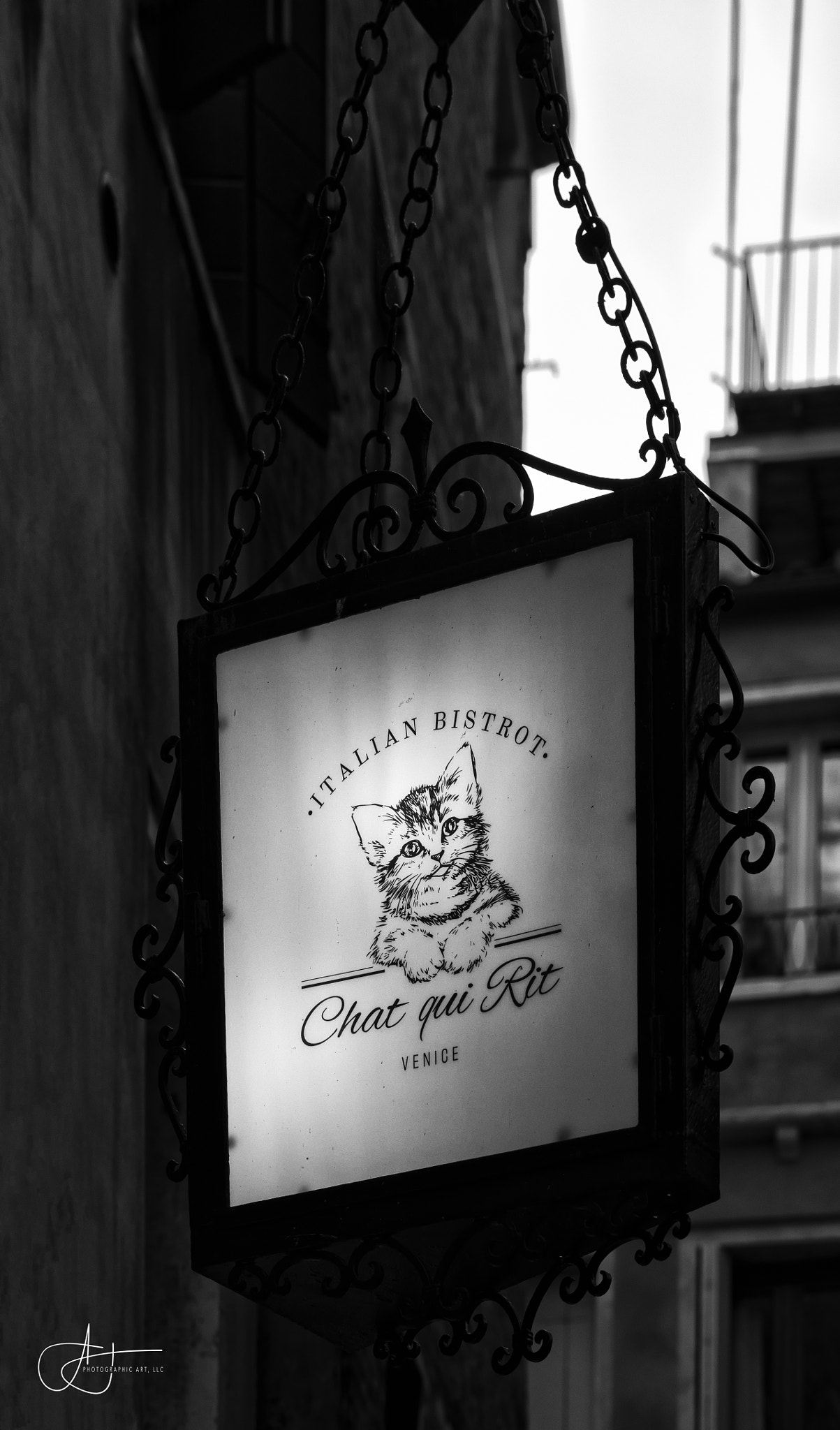 Canon EOS 5DS sample photo. At the chat qui rit bistro (b&w) photography