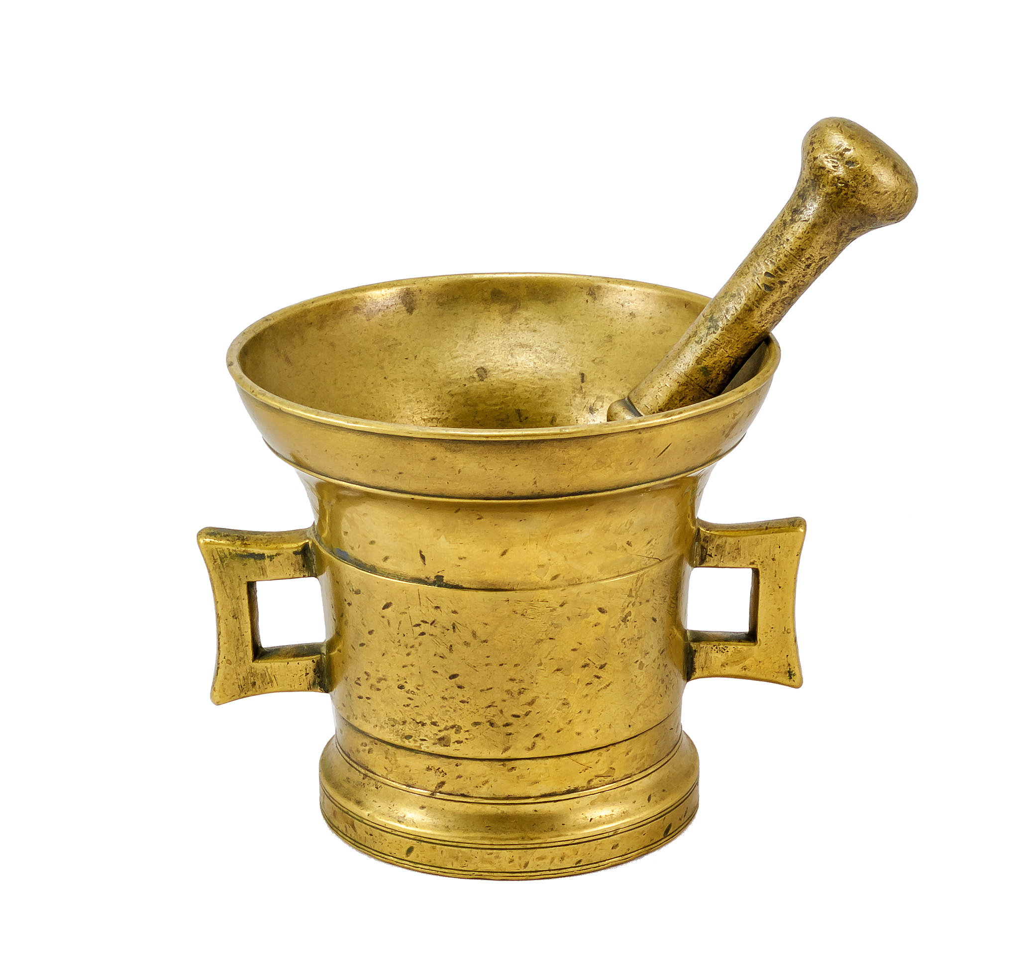 Pentax K200D sample photo. Antique bronze mortar with pestle. for grinding drugs spice. with clipping path. photography