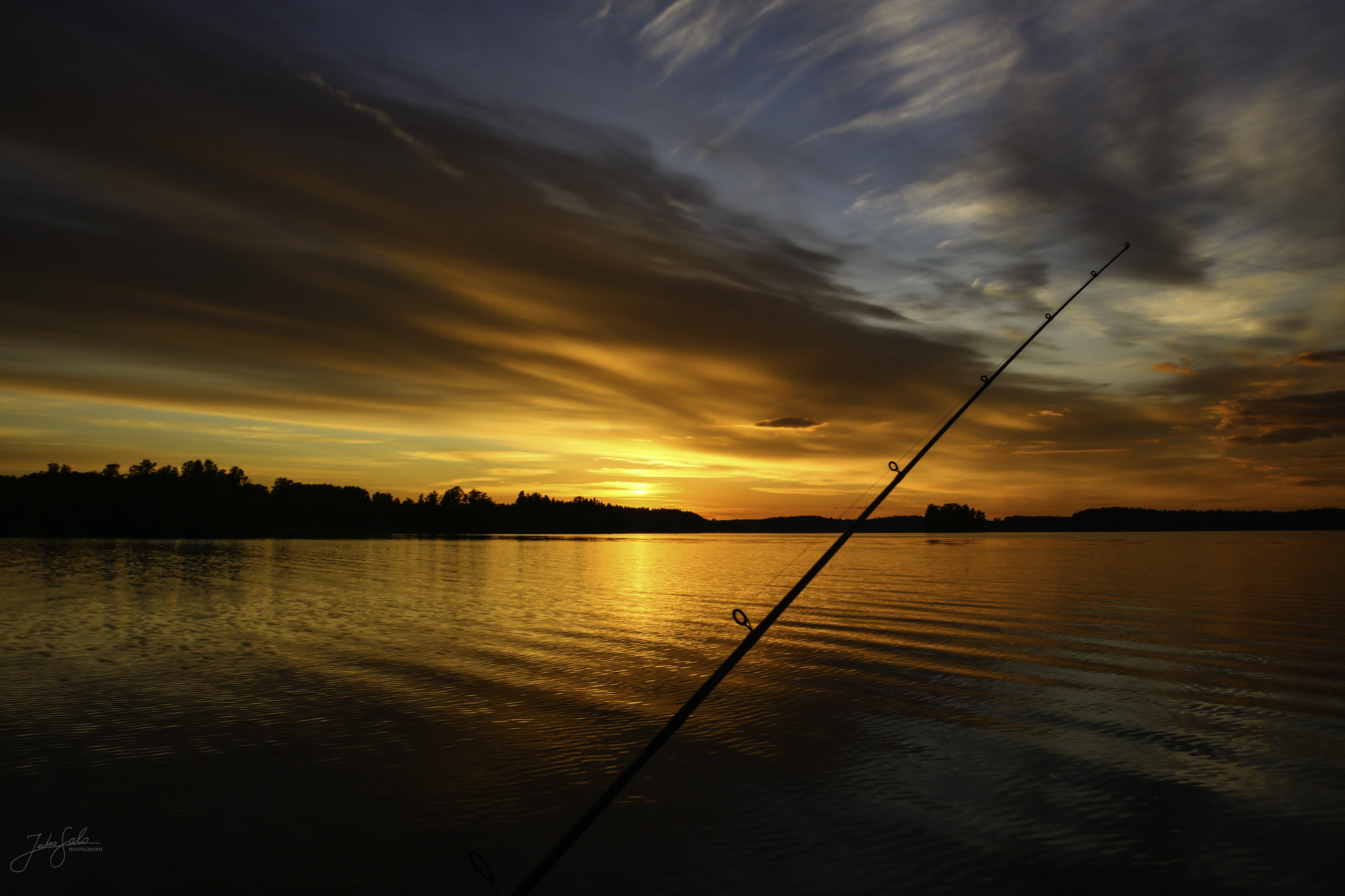 Canon EF 75-300mm F4.0-5.6 IS USM sample photo. Sunset and fishing. photography