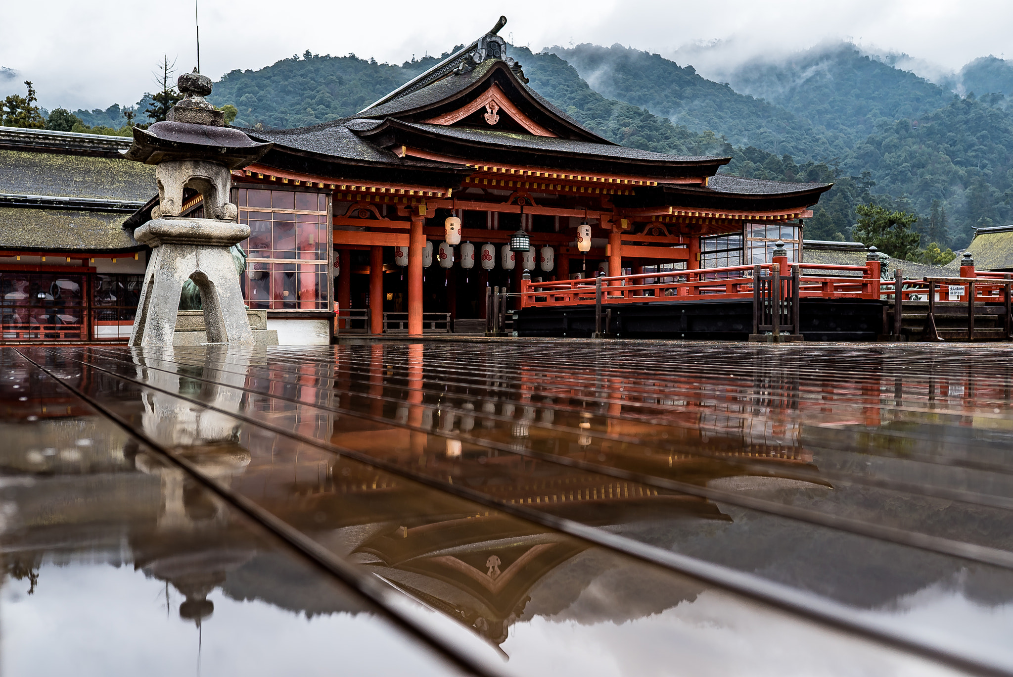 Sony a7S sample photo. Itsukushima shrine after the rain photography