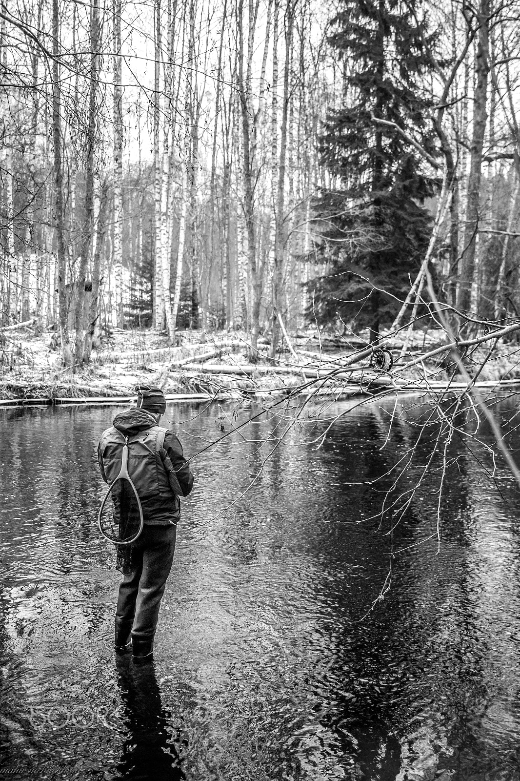 Canon EF-S 24mm F2.8 STM sample photo. Winter flyfishing photography