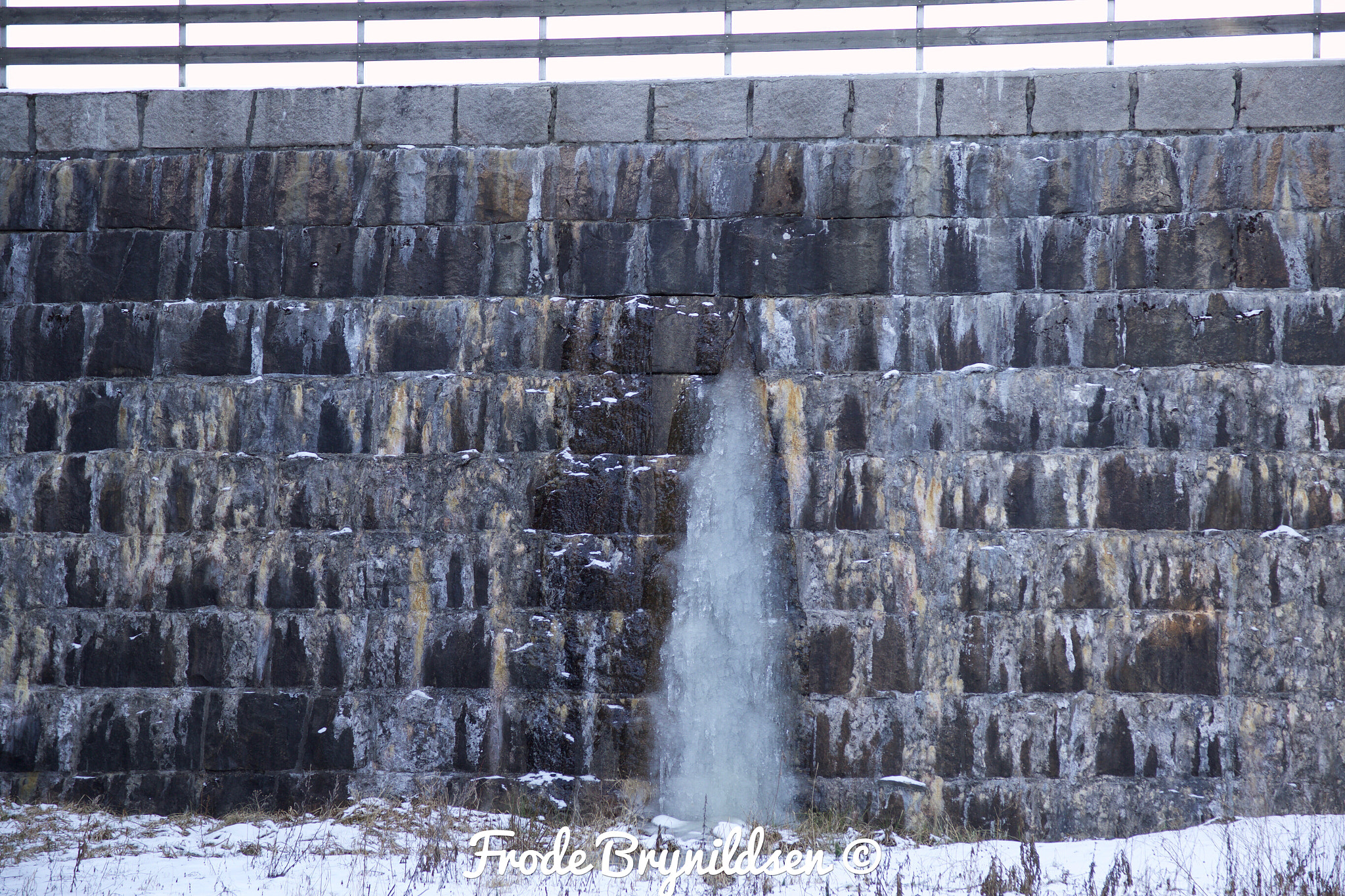 Canon EOS 7D Mark II sample photo. This is a dam wall with a frozen leak. photography