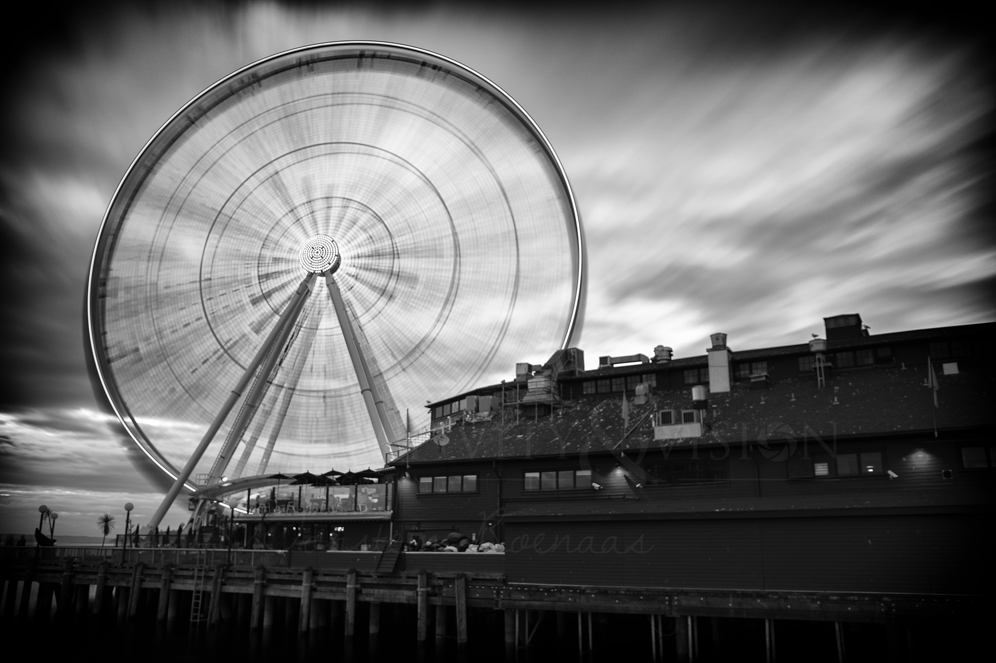 Pentax K-3 sample photo. Seattle great wheel photography