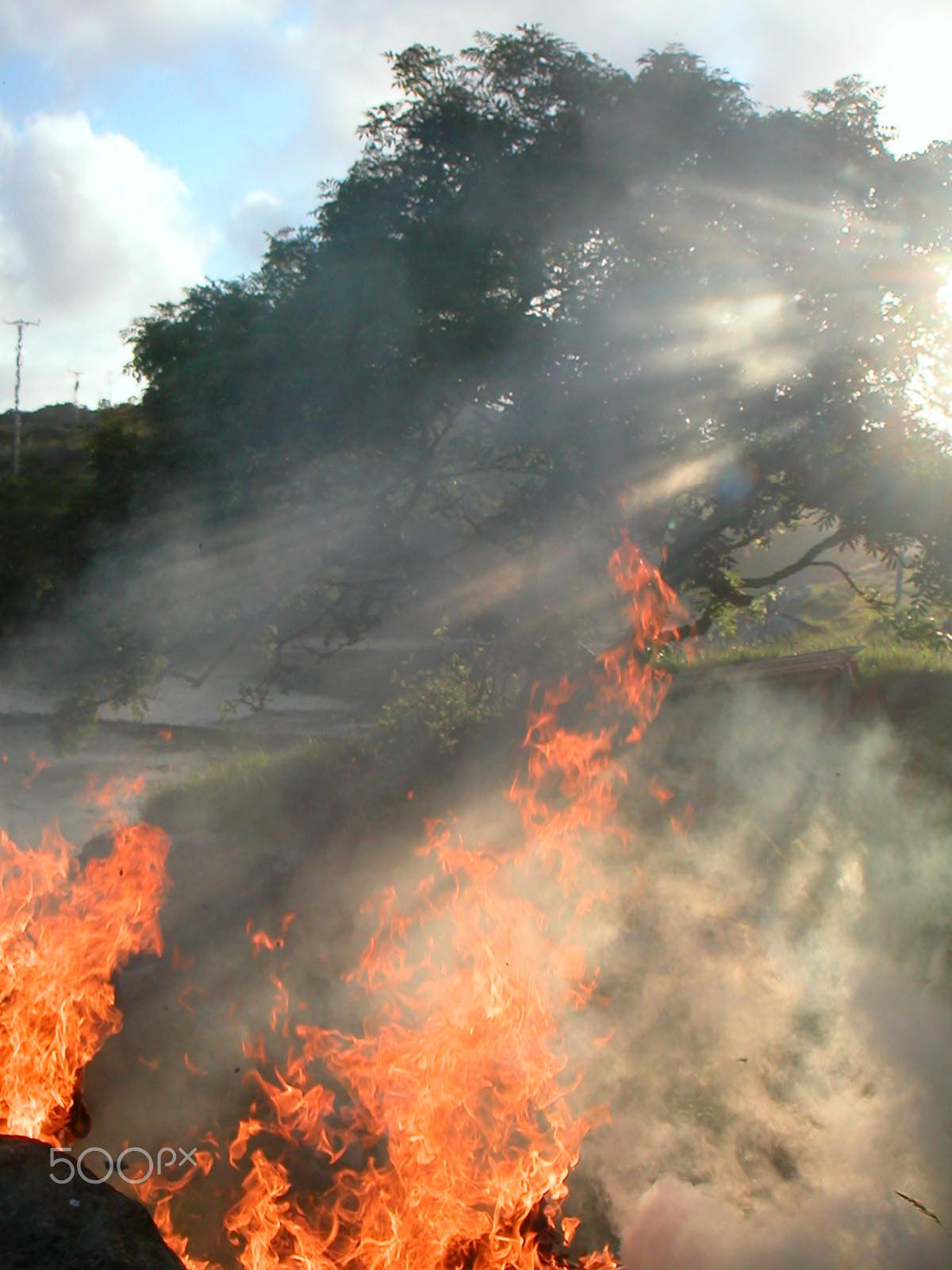 KONICA MINOLTA DiMAGE X sample photo. Bonfire in grosebay photography
