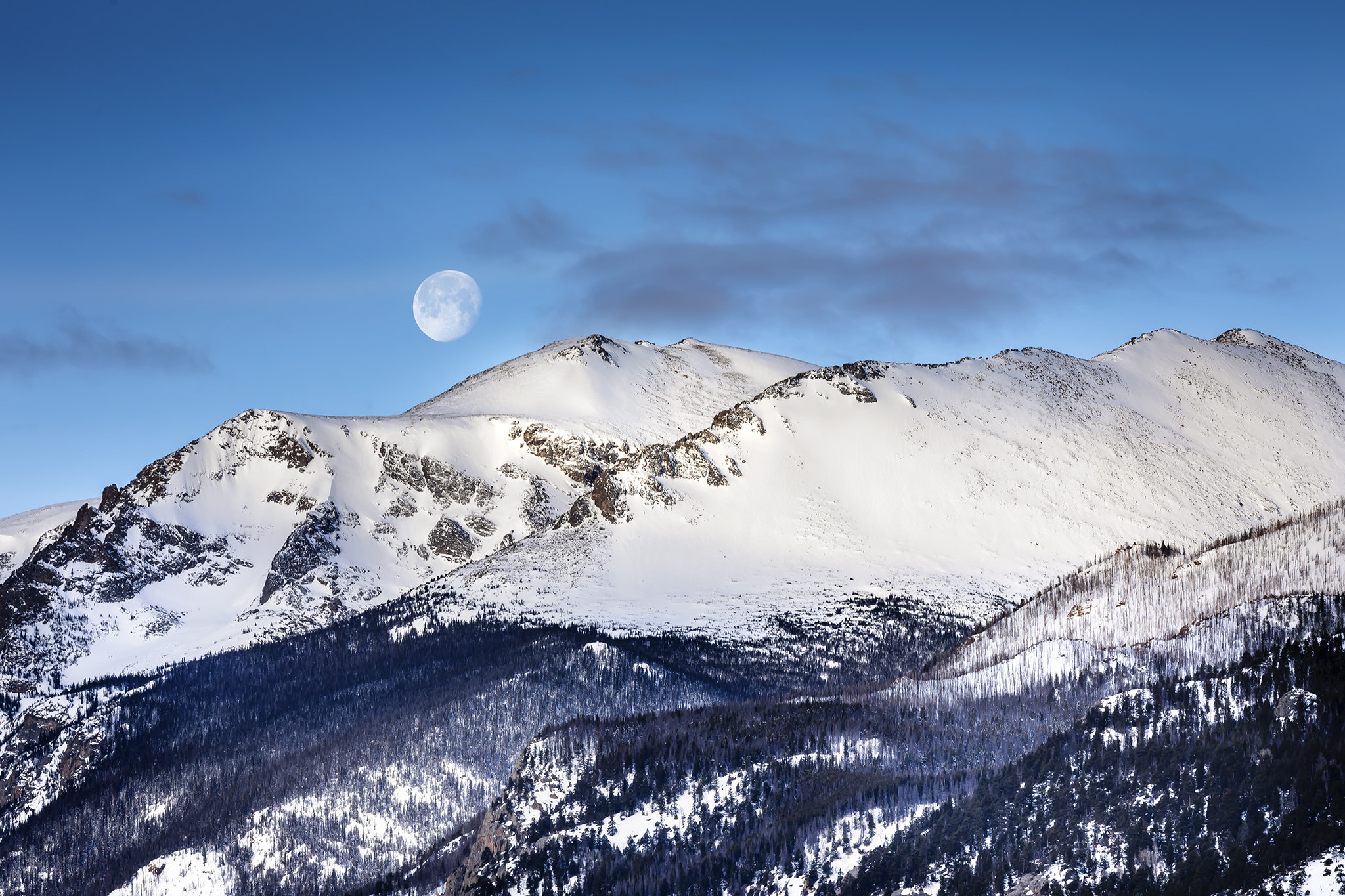 Canon EF 200mm F2.8L II USM sample photo. Moonset on stone peak photography