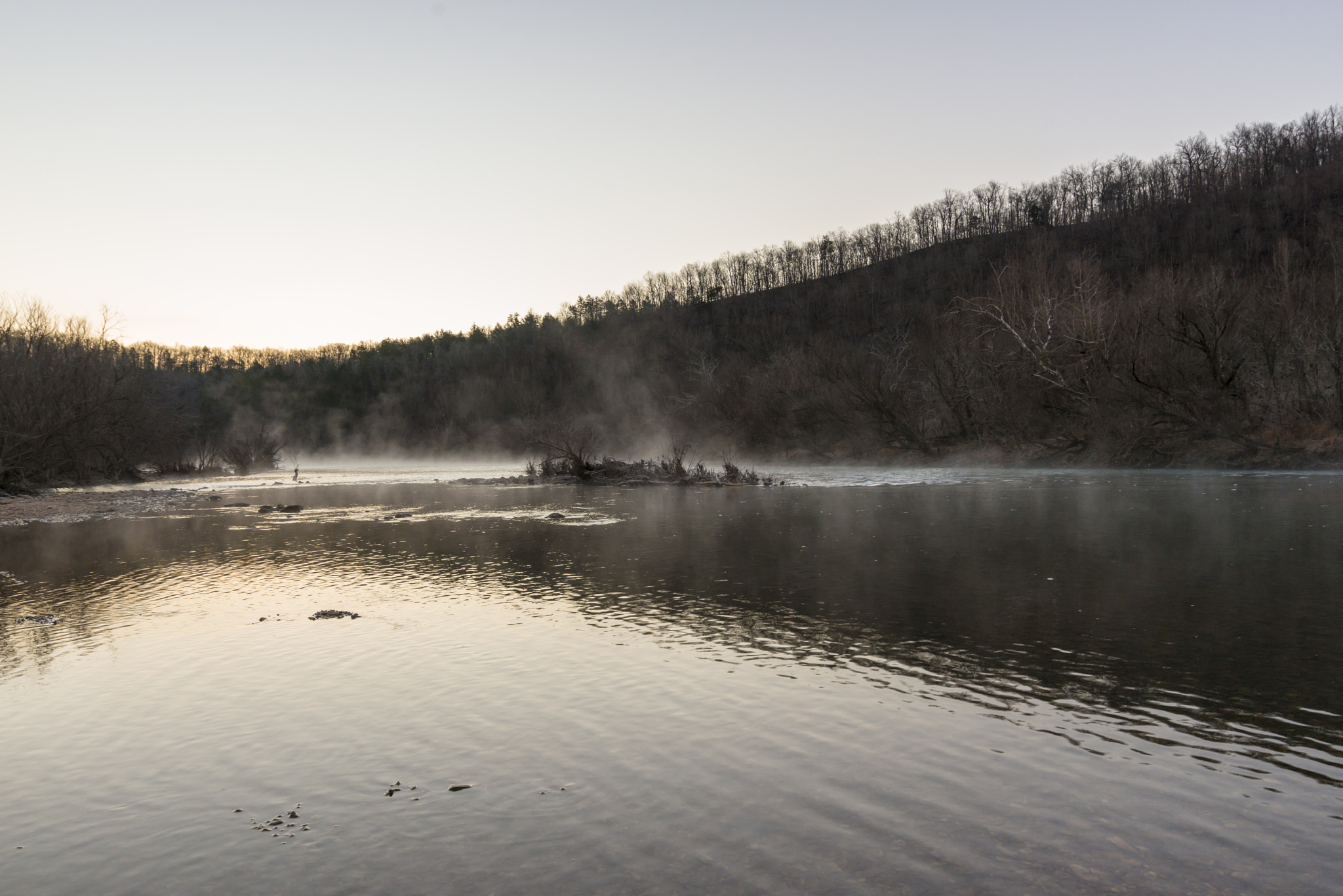 Nikon D800 + Tokina AT-X 16-28mm F2.8 Pro FX sample photo. Fog on the river photography