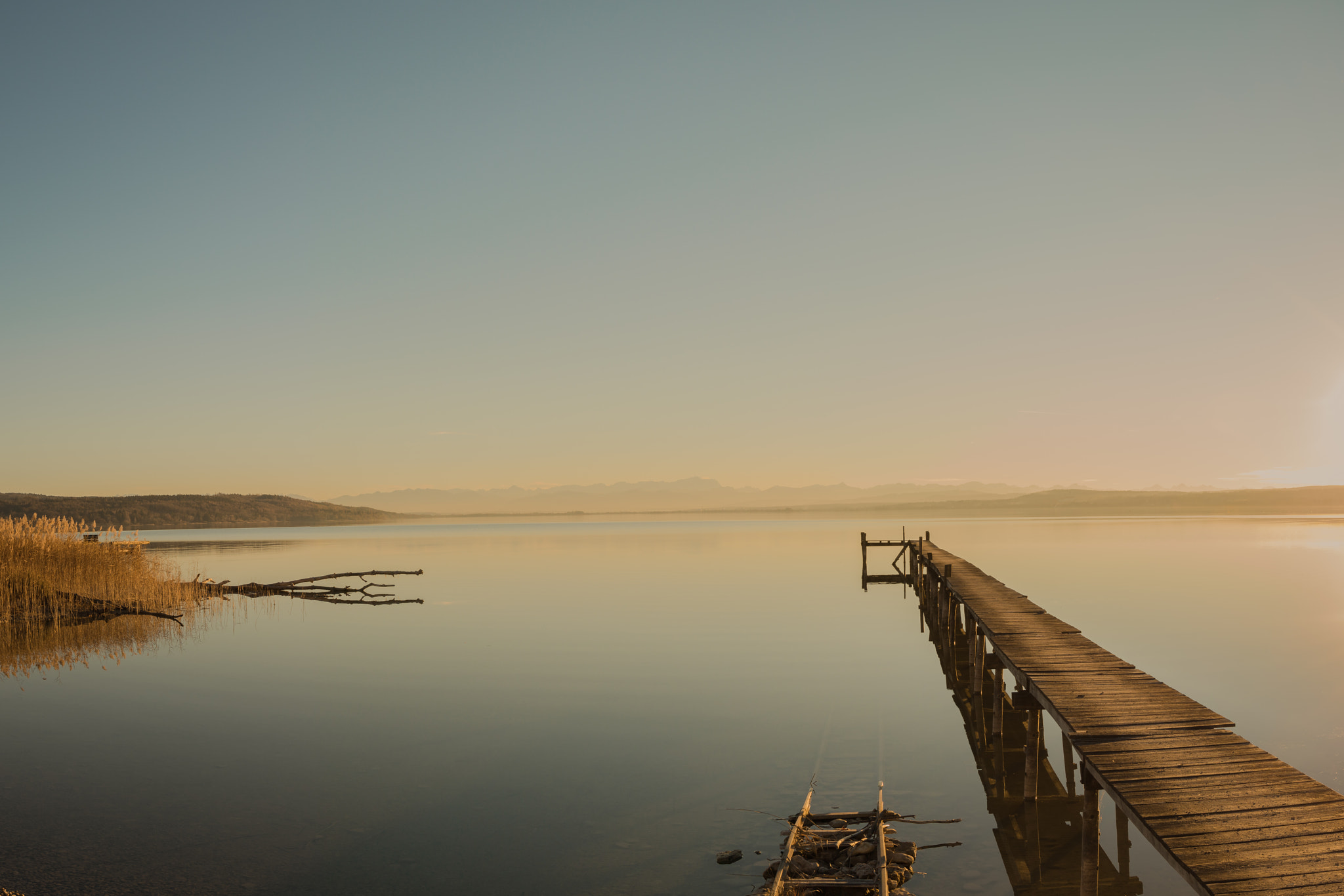 Canon EF 24-70mm F4L IS USM sample photo. Sunset lake photography