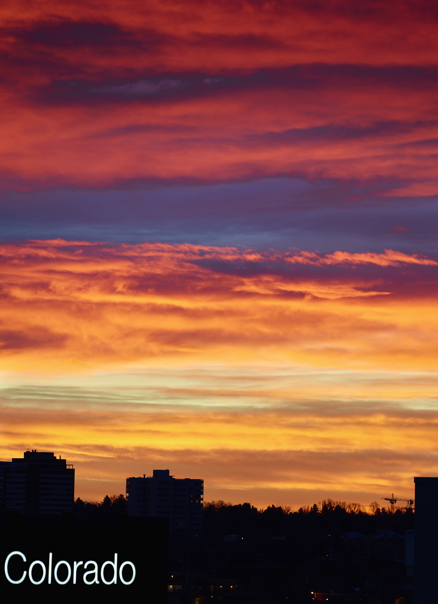 Schneider Kreuznach LS 240mm f/4.5 sample photo. Denver sunrise from grant street photography