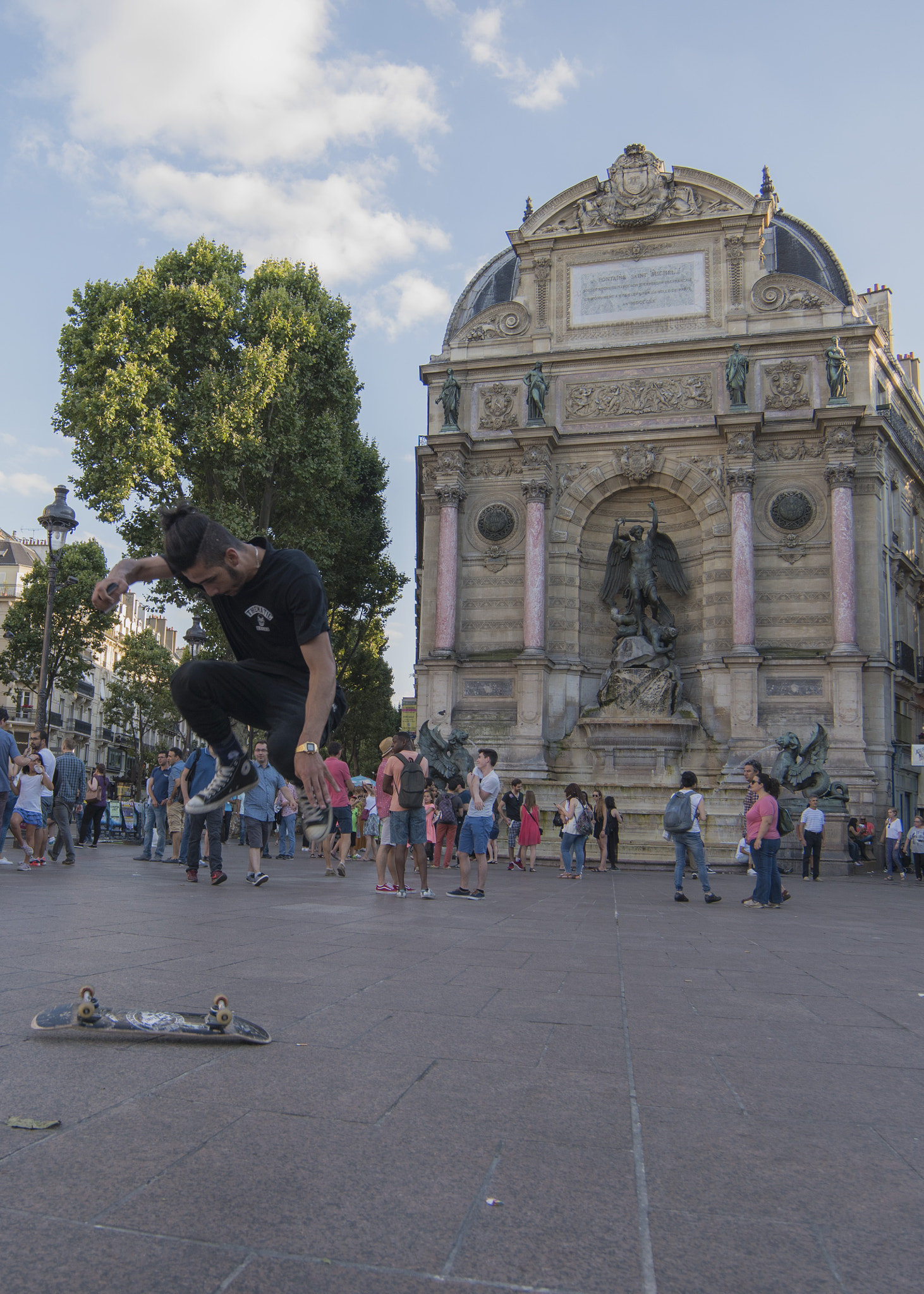 Nikon D810 sample photo. Skateboarder & st michel photography