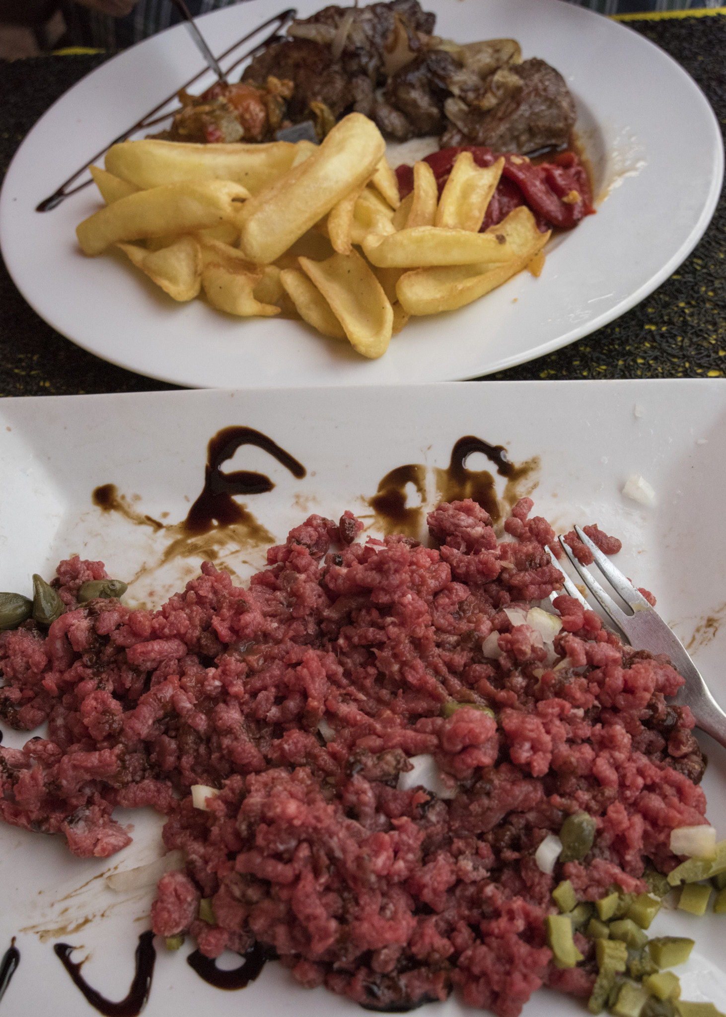 Nikon D810 sample photo. Steak tartare and french fries photography