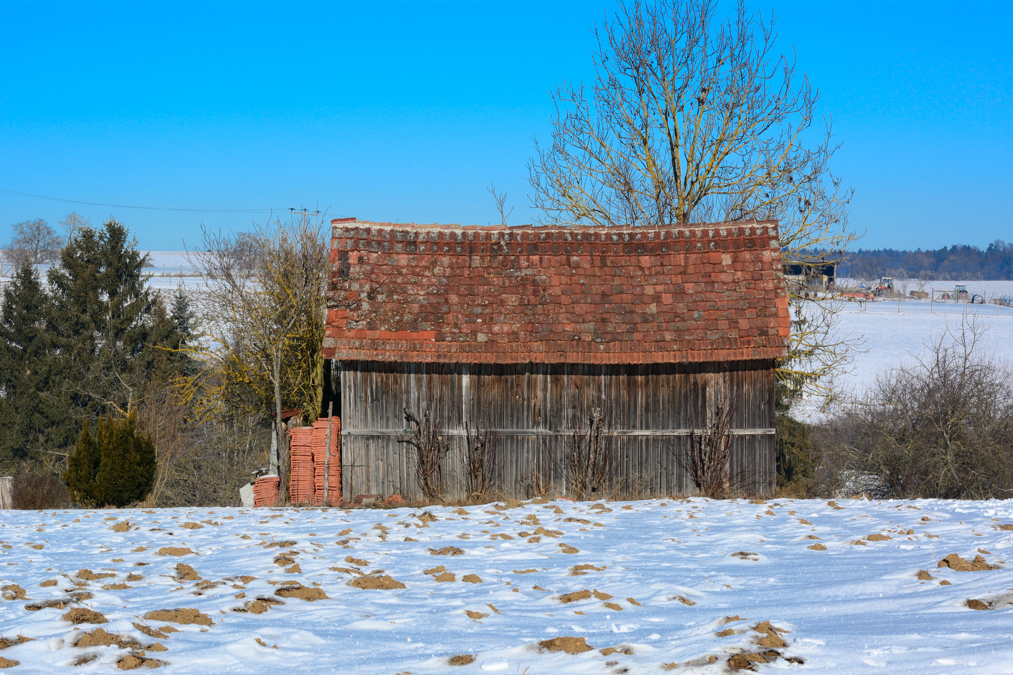 Nikon D7100 sample photo. Shed in winter photography