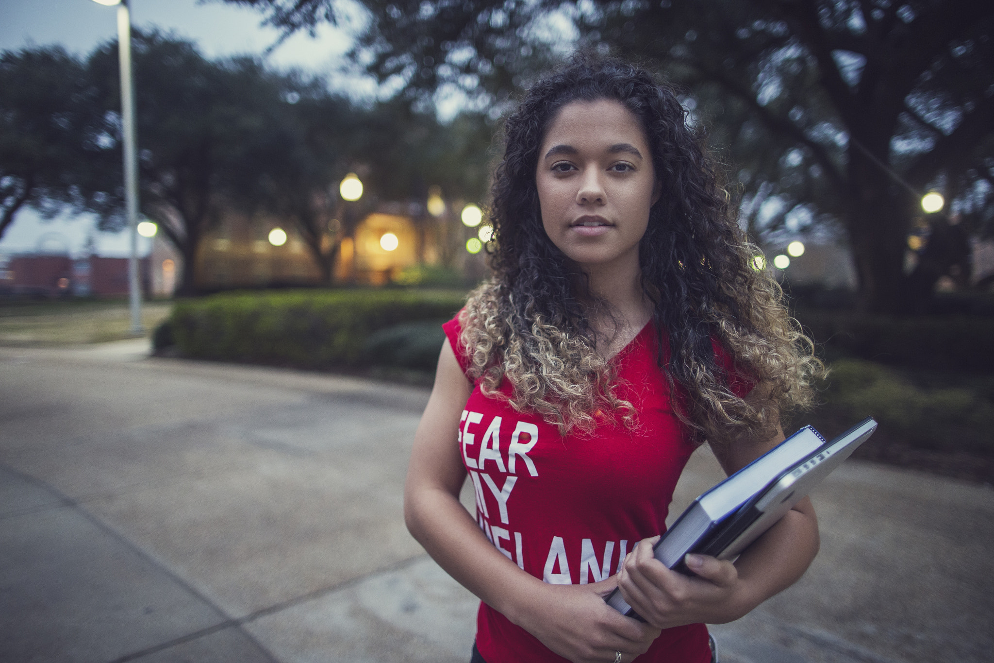 Canon EF 24mm F1.4L II USM sample photo. Soccer girl on campus photography