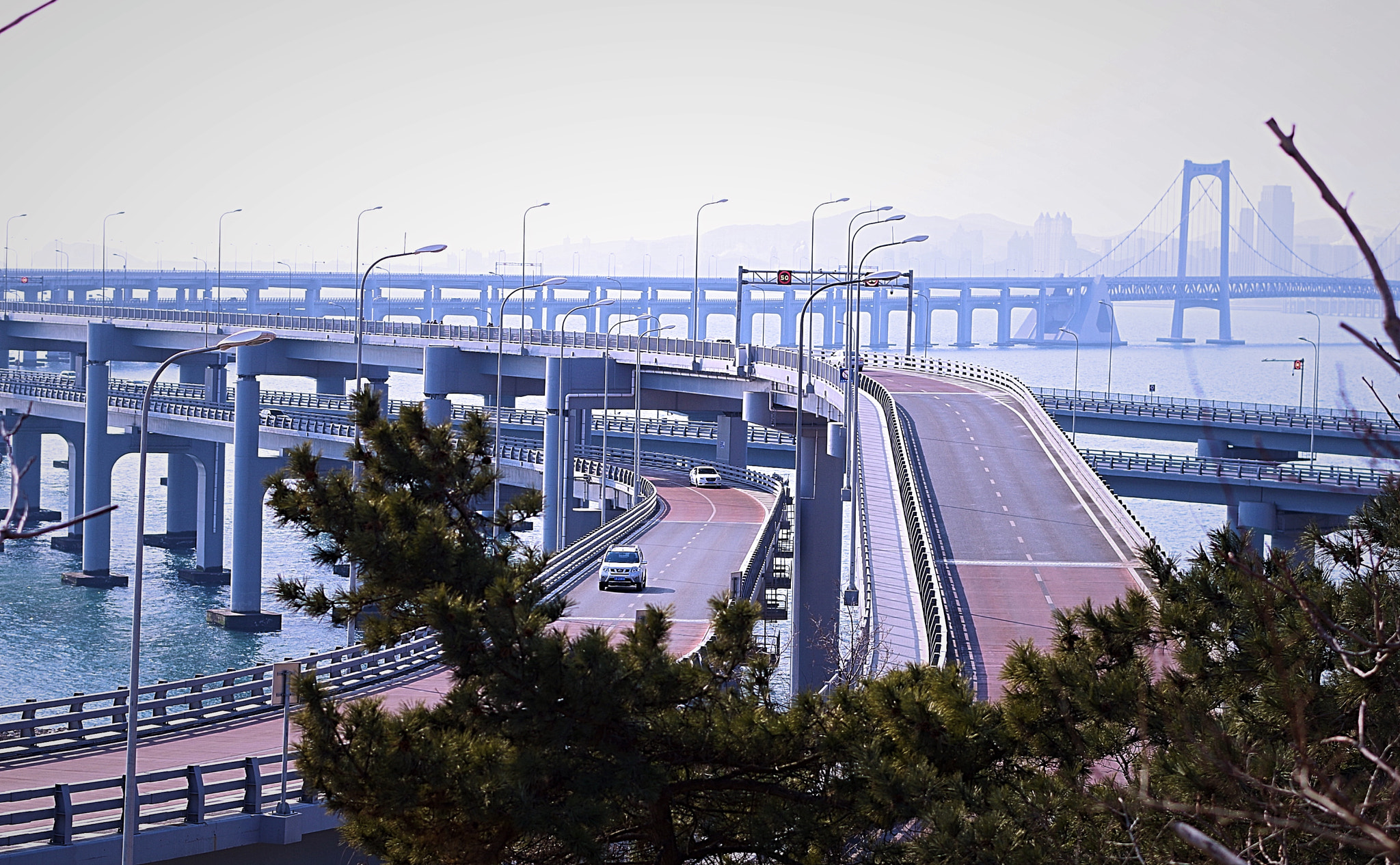 Pentax K-50 + Pentax smc DA* 55mm F1.4 SDM sample photo. Bridge across the bay 2 photography