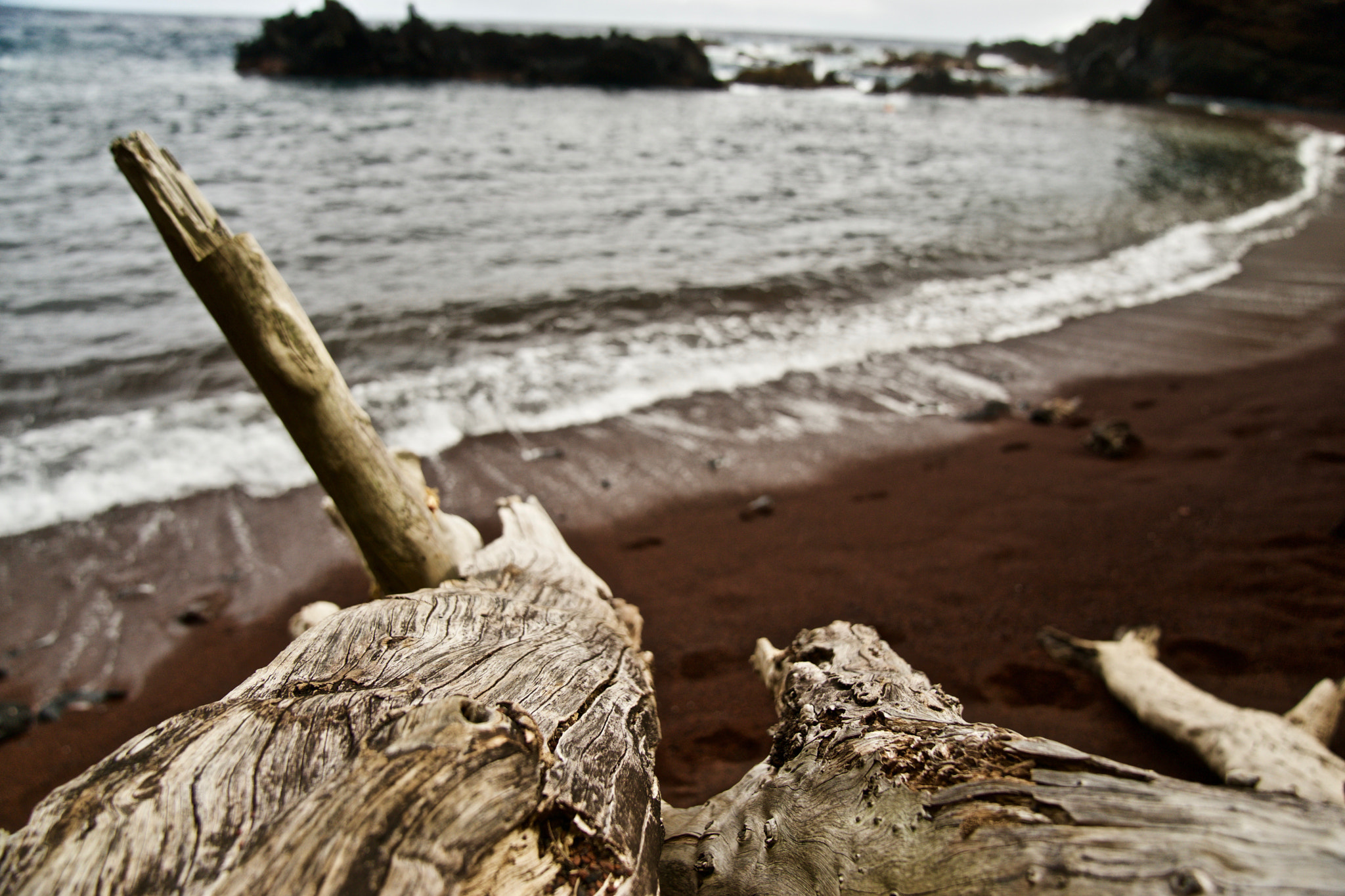 Sony a7 sample photo. Red sand beach, kauai, hi photography