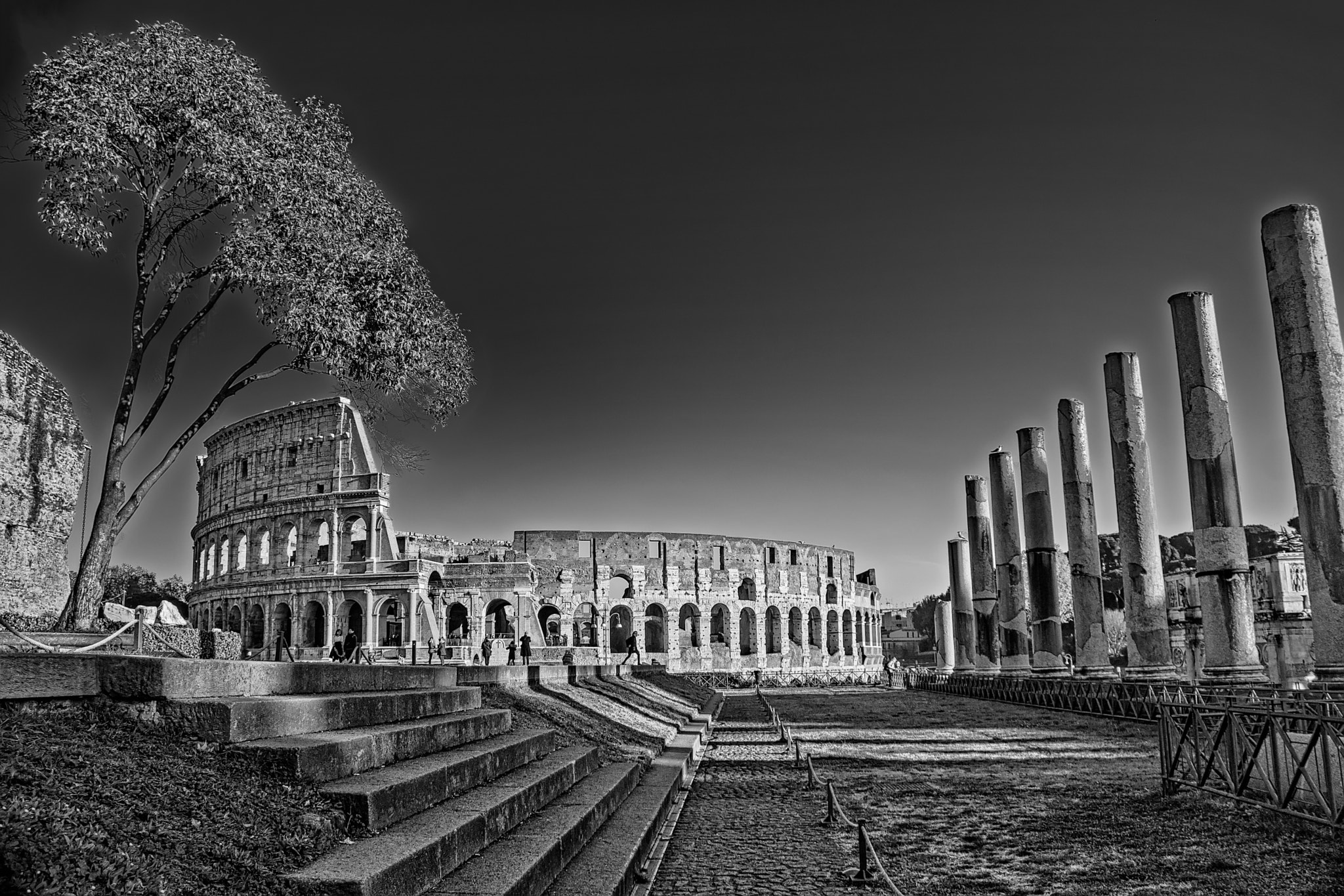 Sony a6000 + Sony E 18-200mm F3.5-6.3 OSS sample photo. Colosseum from the temple of venus and roma photography
