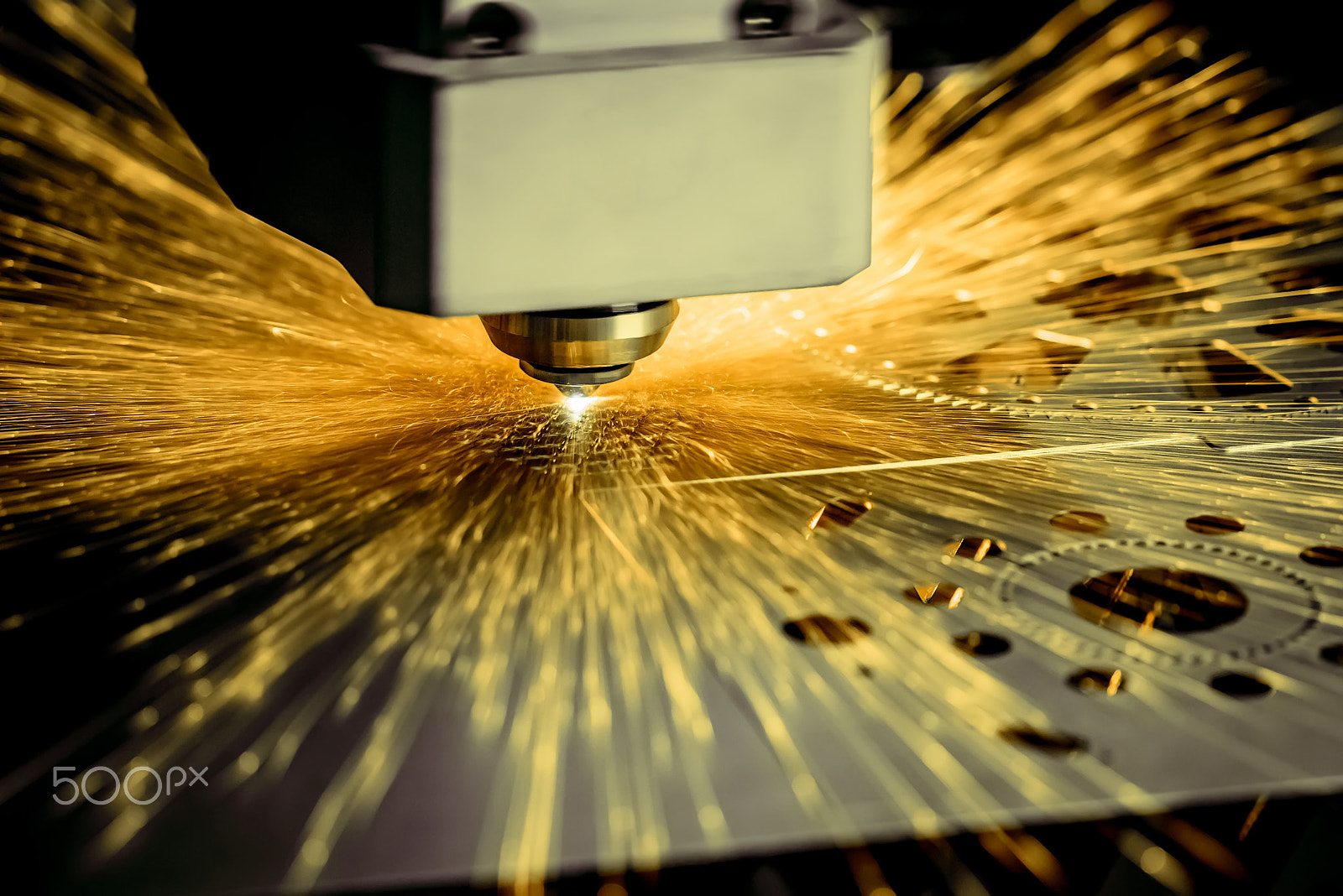 Canon EF 100mm F2.8L Macro IS USM sample photo. Cnc laser cutting of metal, modern industrial technology. . photography