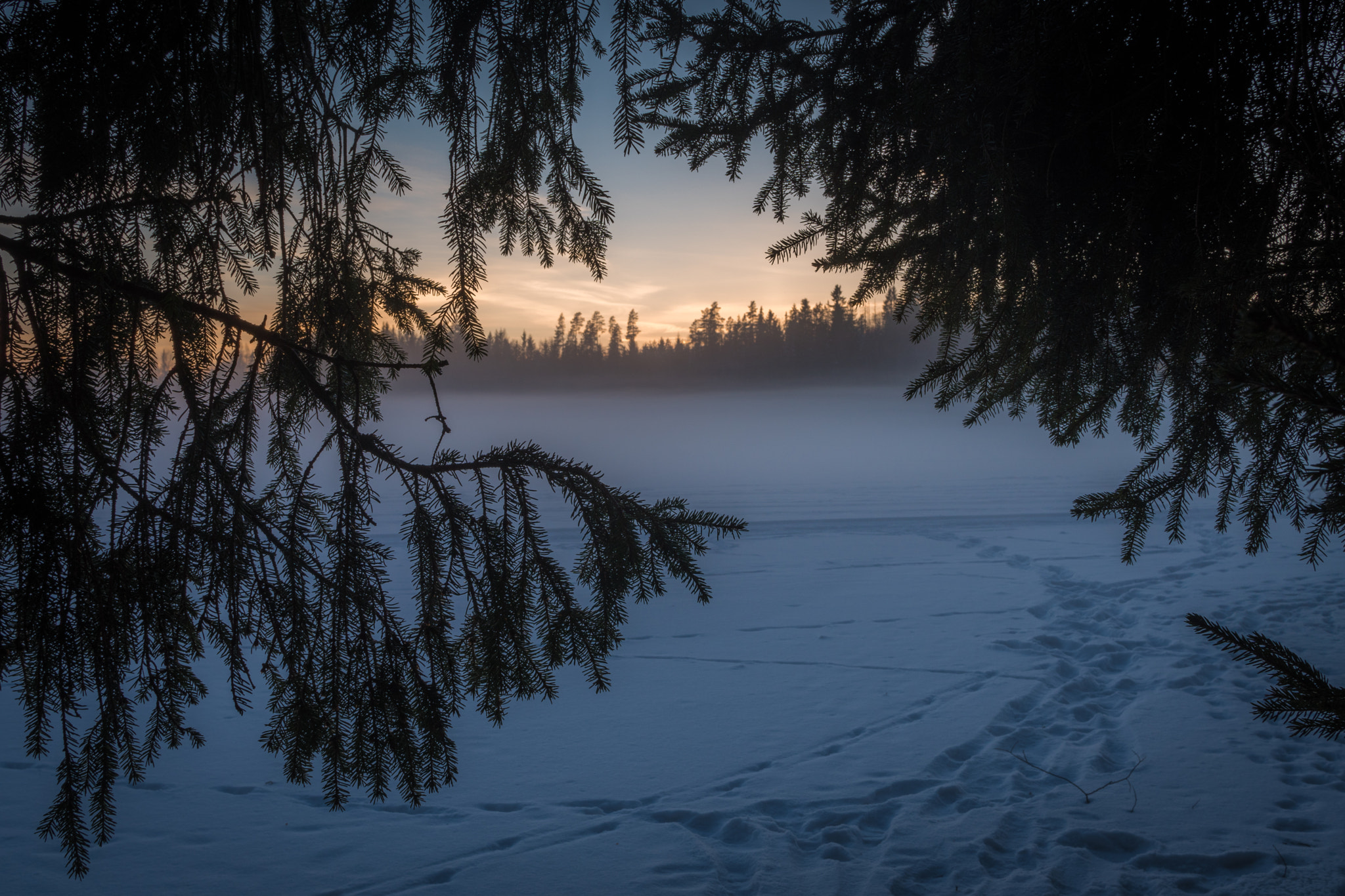 Sony a6500 sample photo. Winter dusk photography