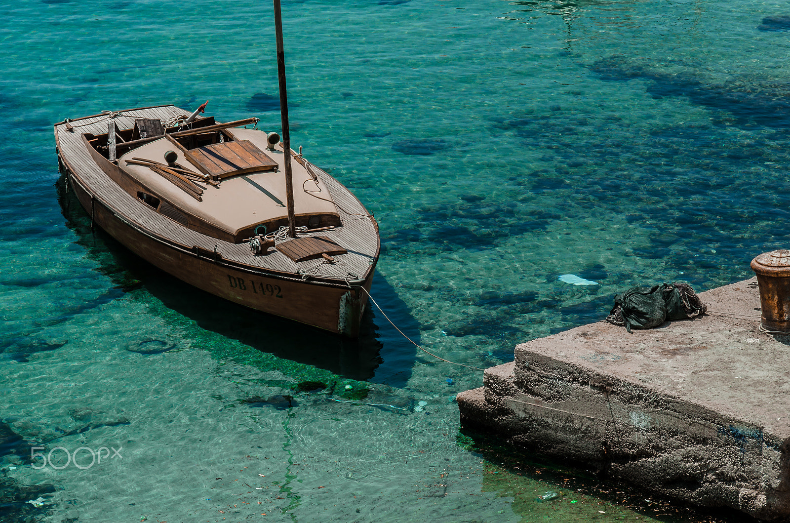 Nikon D5100 + Nikon PC-E Nikkor 24mm F3.5D ED Tilt-Shift sample photo. Small boat near dubrovnik photography