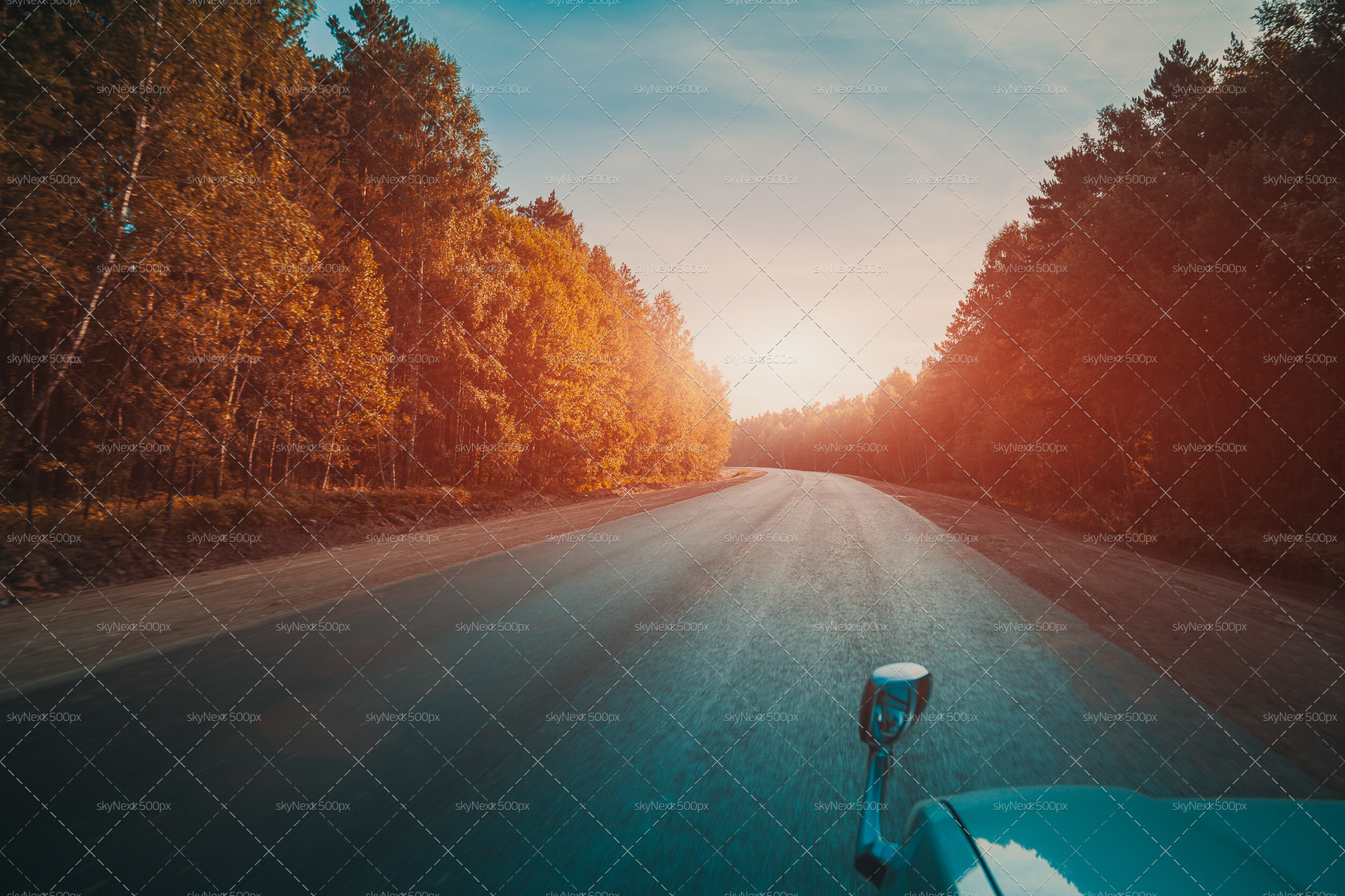 Sigma 15-30mm f/3.5-4.5 EX DG Aspherical sample photo. Empty country autumn road, view from moving car photography