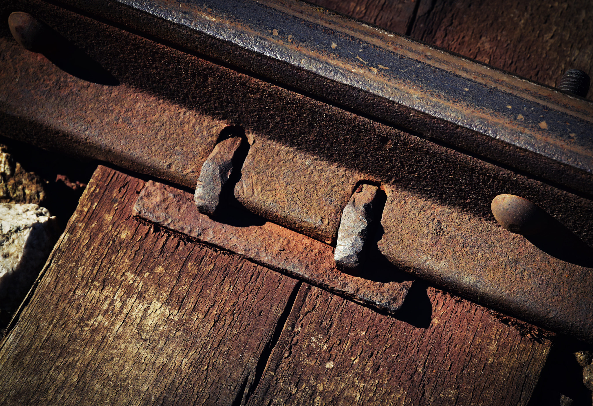 Nikon D5500 sample photo. Detail of an old rusty rail joint photography