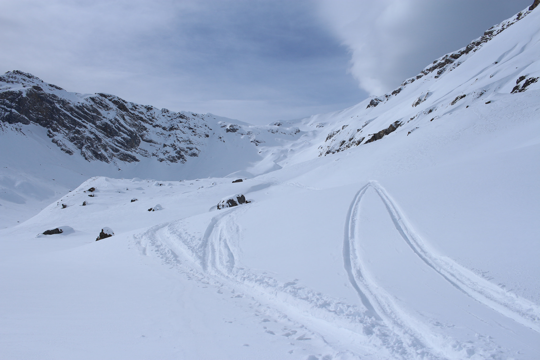 Canon EF-S 24mm F2.8 STM sample photo. Skitouring trails photography