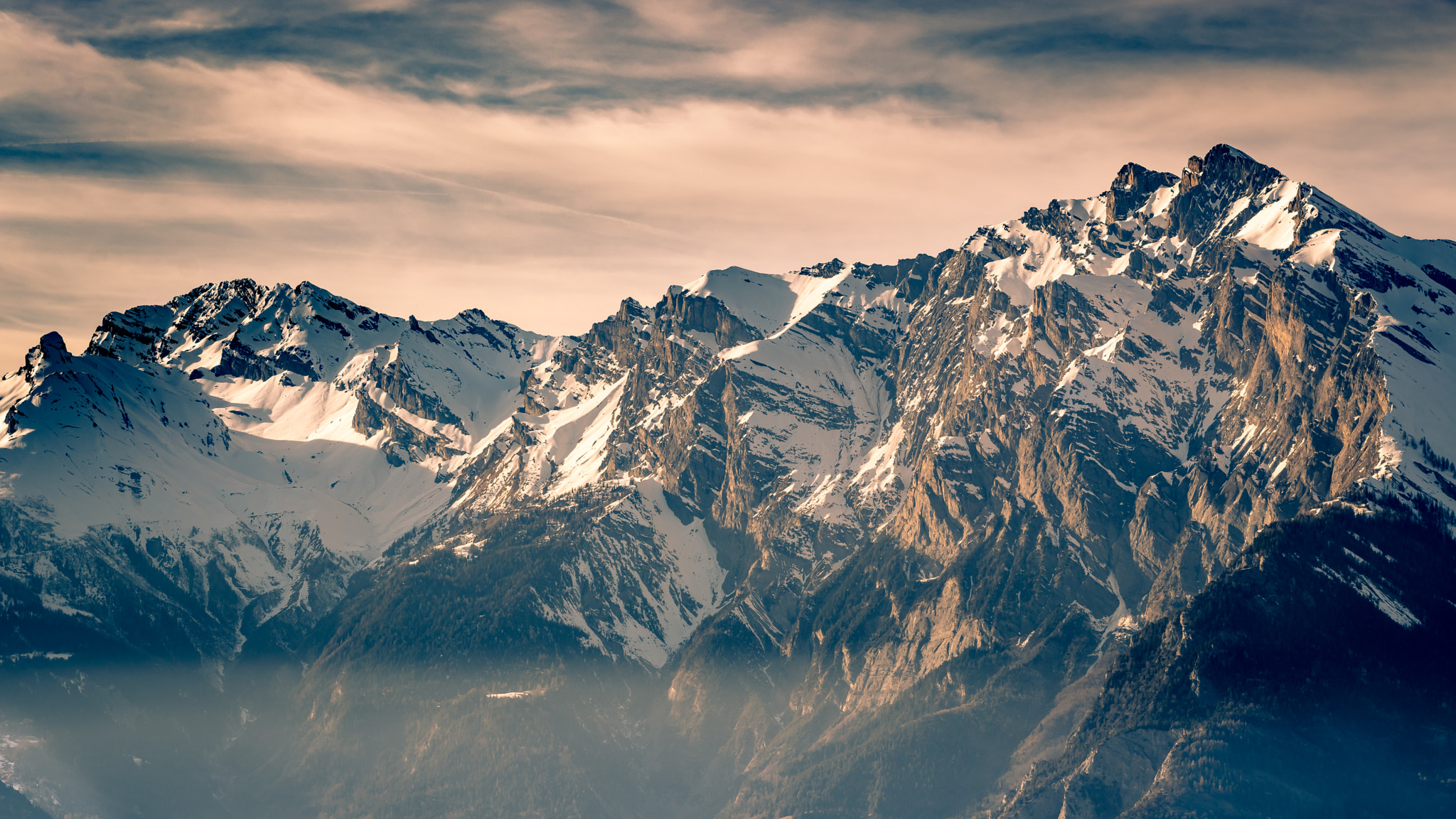 Nikon D7100 + Sigma 50mm F1.4 DG HSM Art sample photo. Sunset in the alps photography