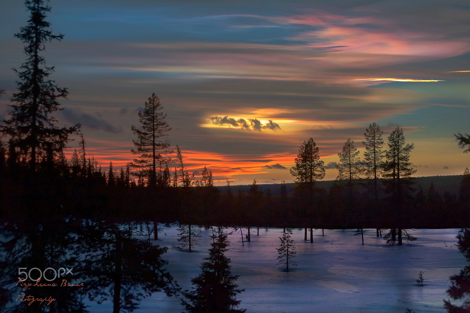 Canon EOS-1Ds Mark II sample photo. Sunset in lapland, finland photography