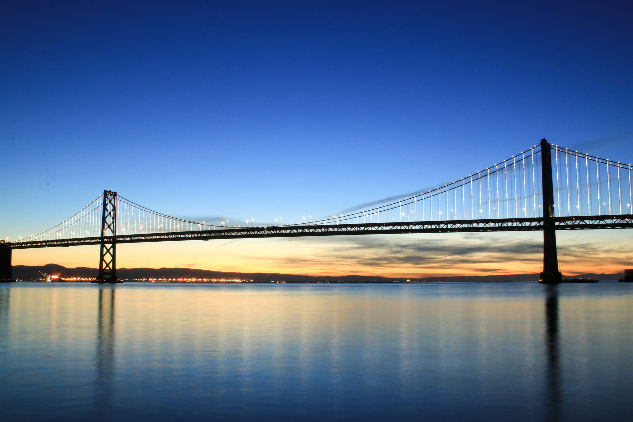 Canon EF-S 18-55mm F3.5-5.6 II sample photo. Oakland bay bridge sunrise photography