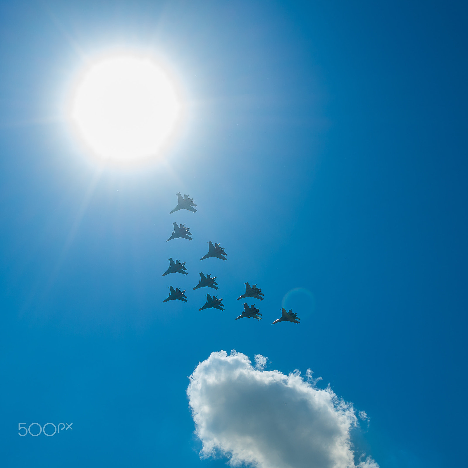 Pentax K-5 II sample photo. Fighter squadron on parade in moscow photography