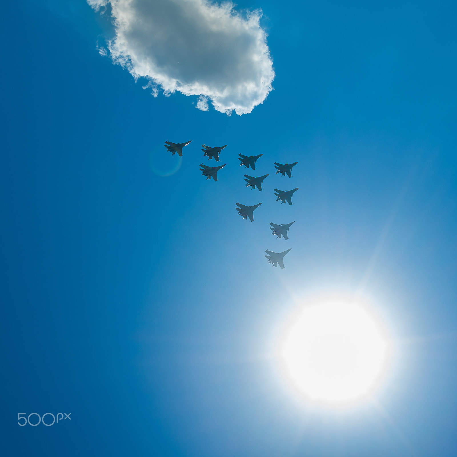 Pentax K-5 II + smc PENTAX-DA L 18-55mm F3.5-5.6 sample photo. Fighter squadron on parade in moscow photography