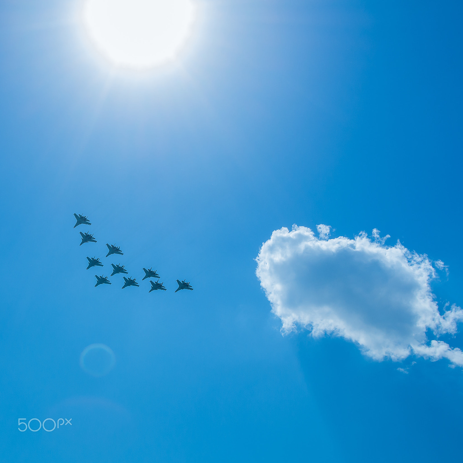 Pentax K-5 II + smc PENTAX-DA L 18-55mm F3.5-5.6 sample photo. Fighter squadron on parade in moscow photography