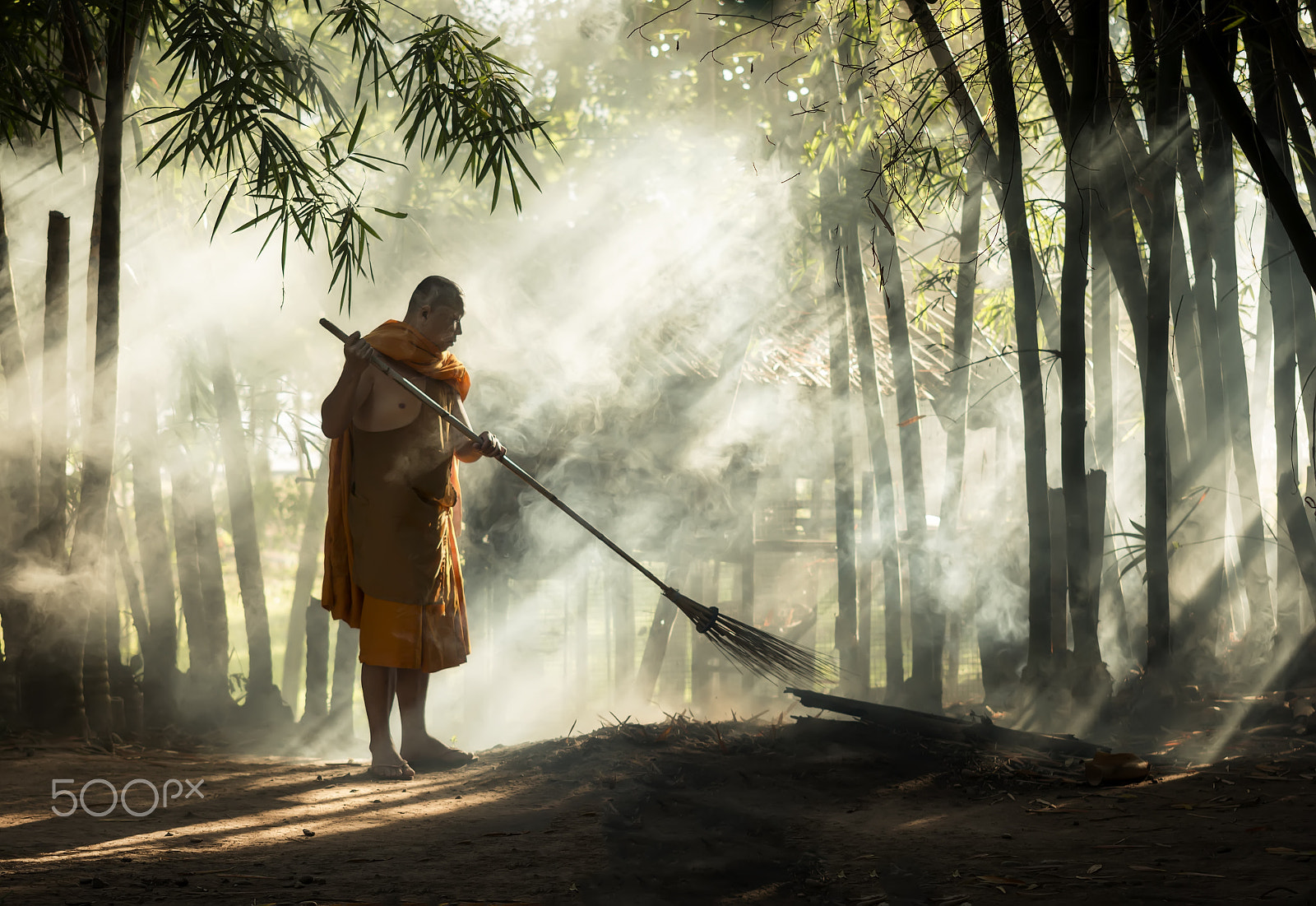 Sigma 70-200mm F2.8 EX DG OS HSM sample photo. Asian monk in temple. photography