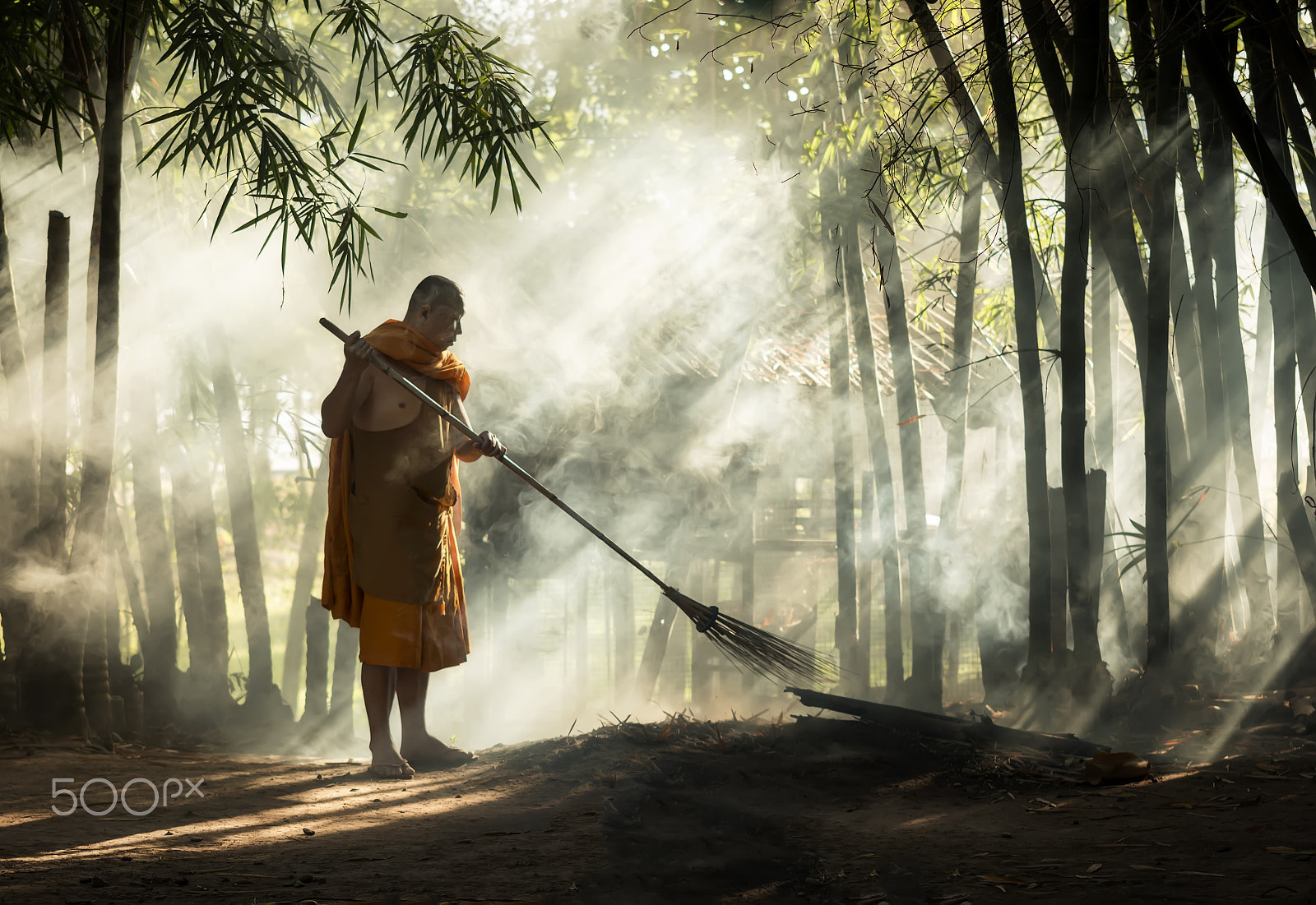 Canon EOS 70D + Sigma 70-200mm F2.8 EX DG OS HSM sample photo. Asian monk in temple. photography